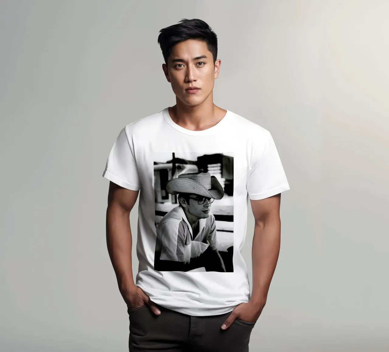 James Dean with Cowboy Hat t-shirt da Gallery Print and Art Limited