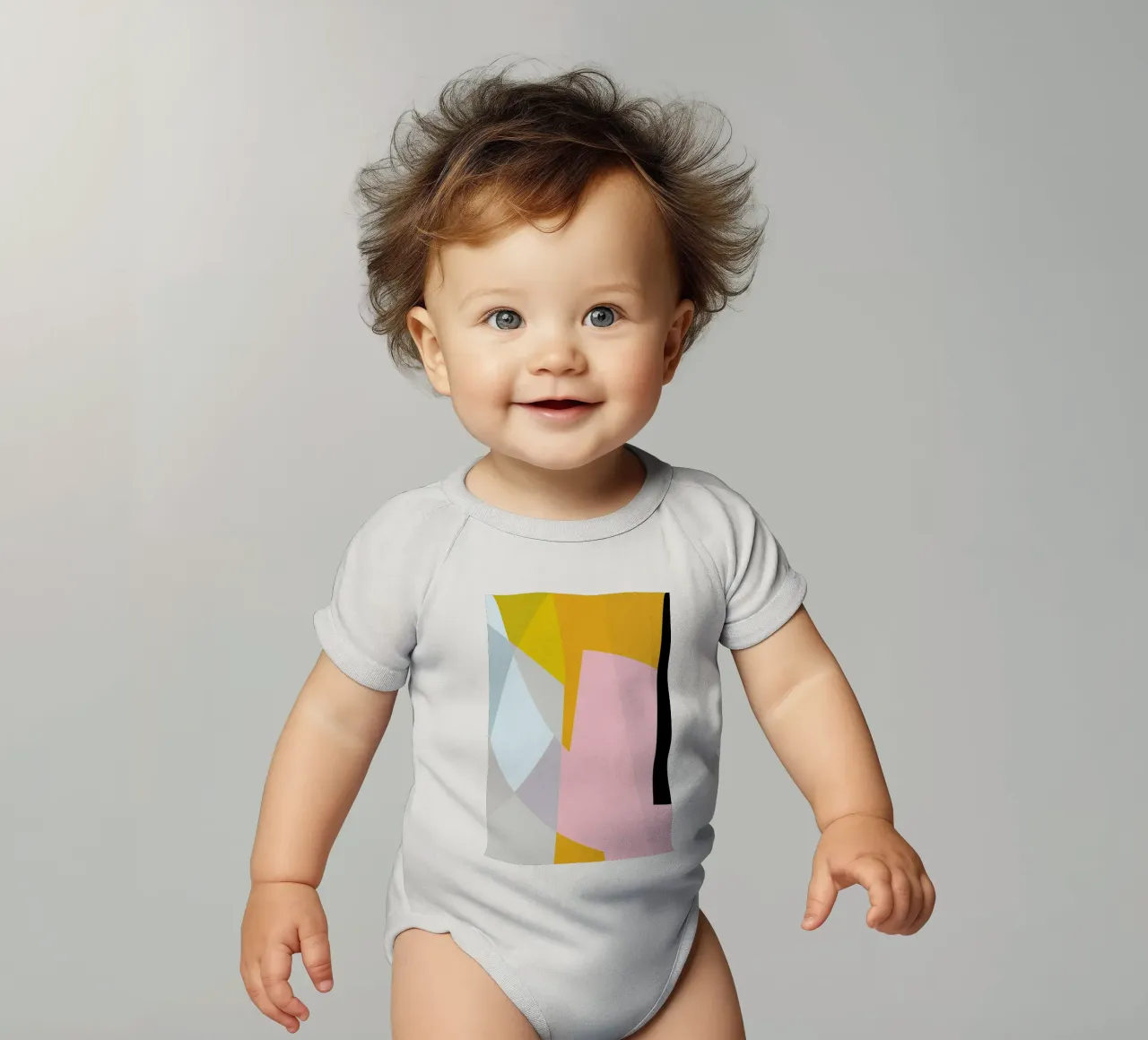 Pastel 3 short-sleeve baby romper by Jonathan Lawes