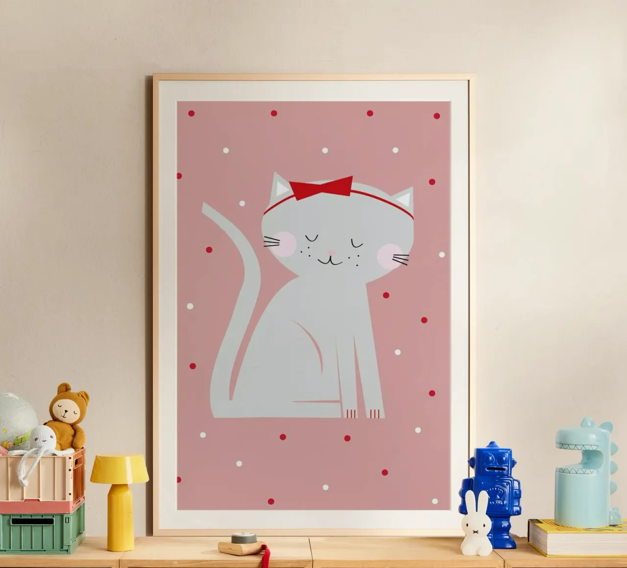 Red Beauty Cat hahnemühle by XOXO Arte