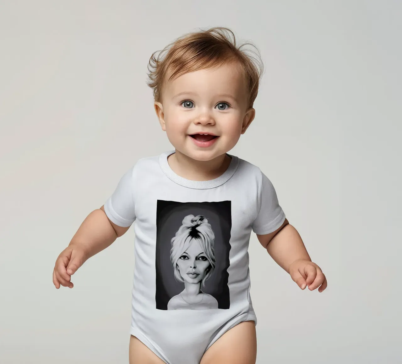 Brigitte Bardot body neonato maniche corte da Rob Art | Illustration