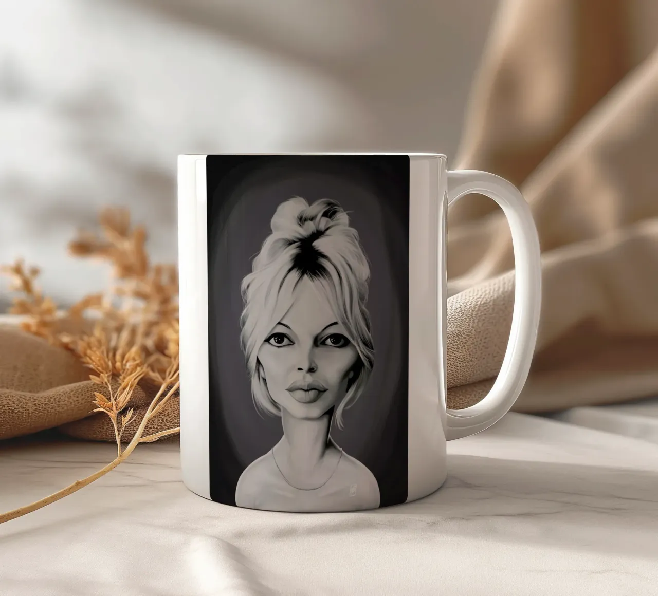 Brigitte Bardot tazza in ceramica da Rob Art | Illustration