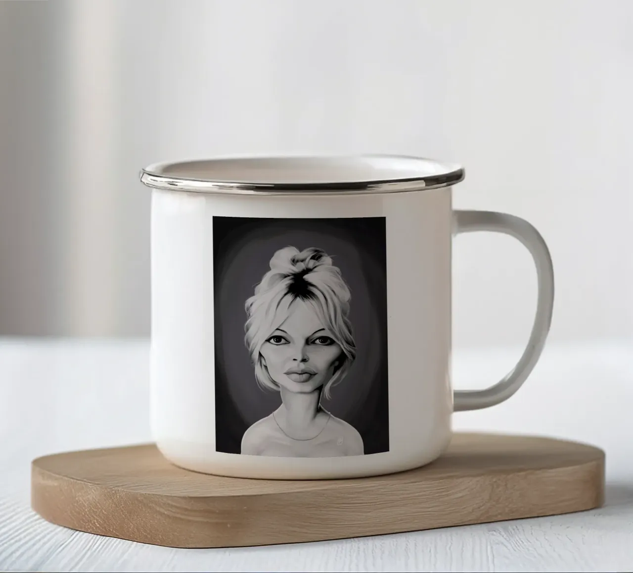 Brigitte Bardot tazza in smalto da Rob Art | Illustration