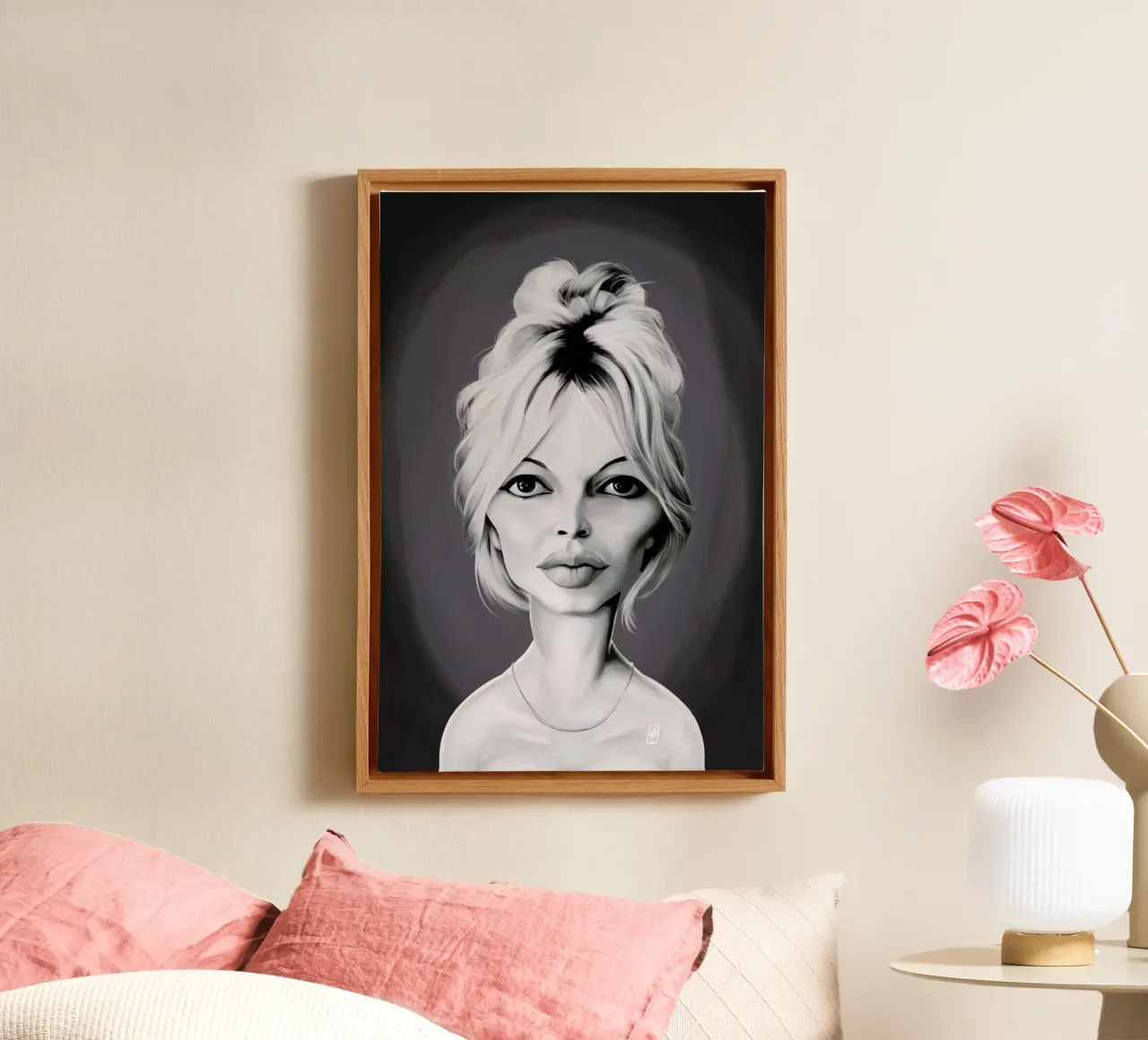 Brigitte Bardot tela con Cornice a cassetta da Rob Art | Illustration