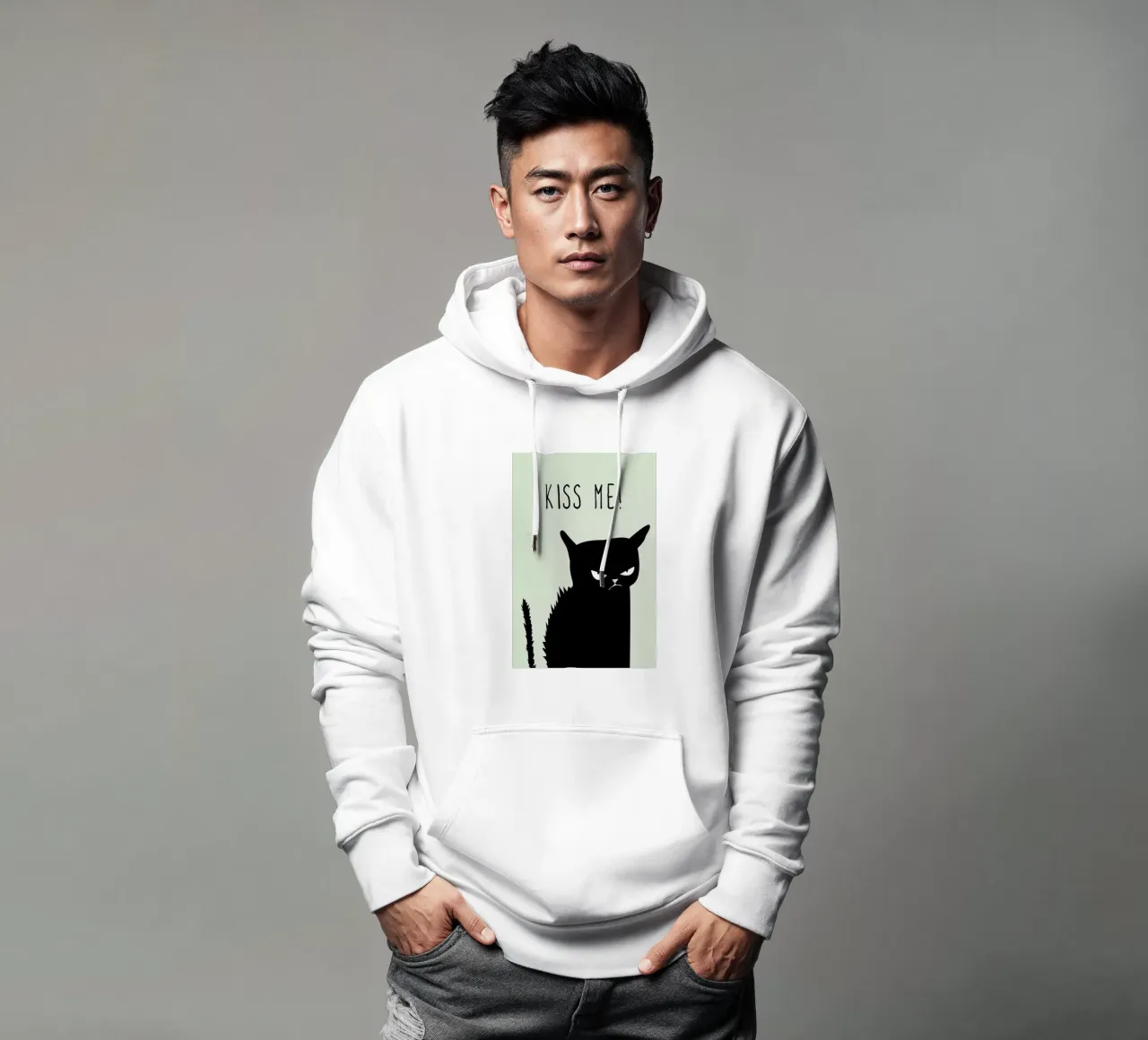 Kiss Me Cat hoodie by Amy & Kurt