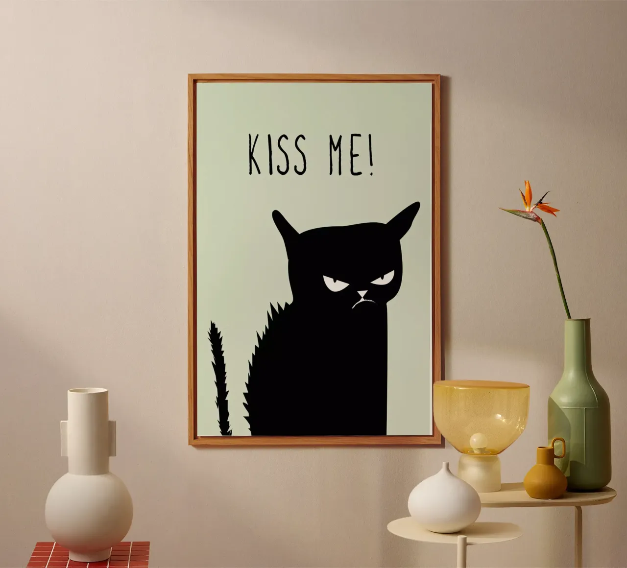 Kiss Me Cat alu-dibond by Amy & Kurt