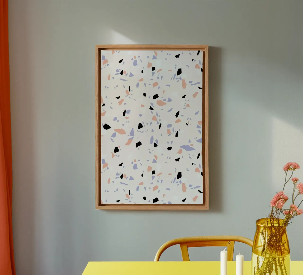 Sweet Terrazzo Texture tela con Cornice a cassetta da cafelab