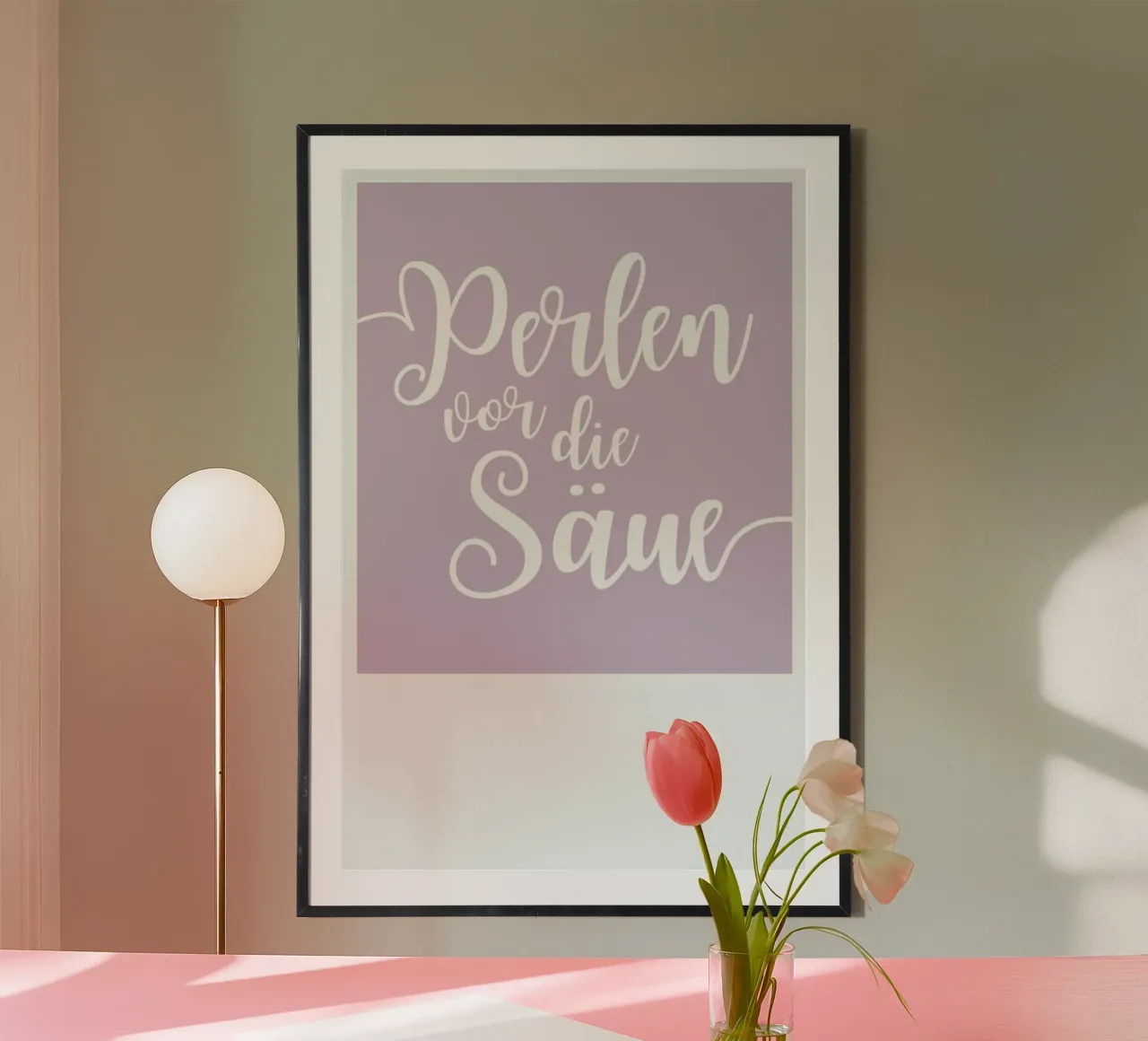 Perlen vor die Säule poster con telaio in alluminio da UN-TYPISCH