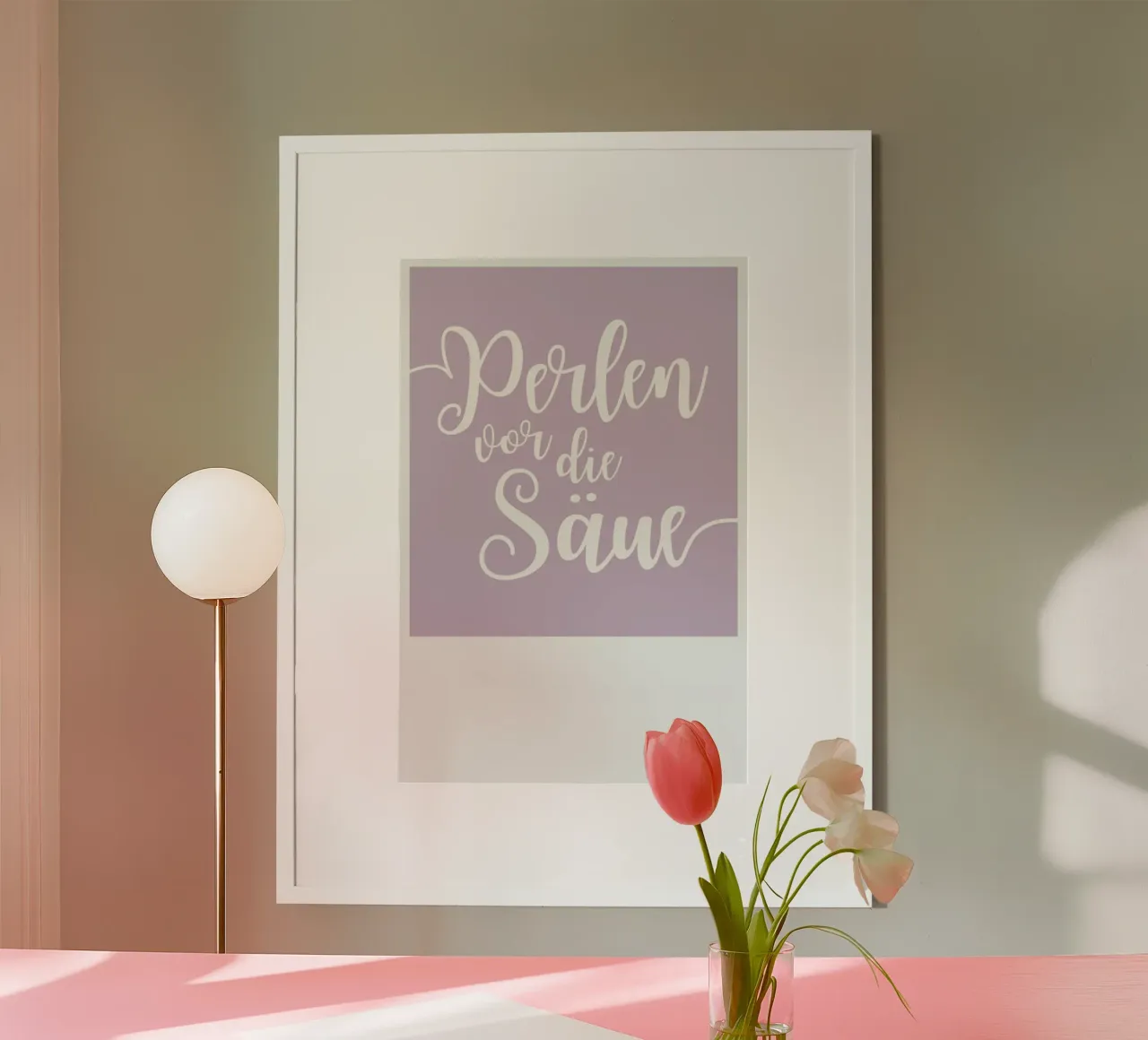 Perlen vor die Säule poster con telaio in alluminio da UN-TYPISCH