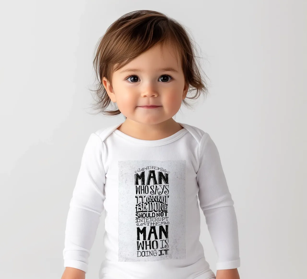 A man who says it cannot be done body neonato maniche lunghe da Matthew Taylor Wilson
