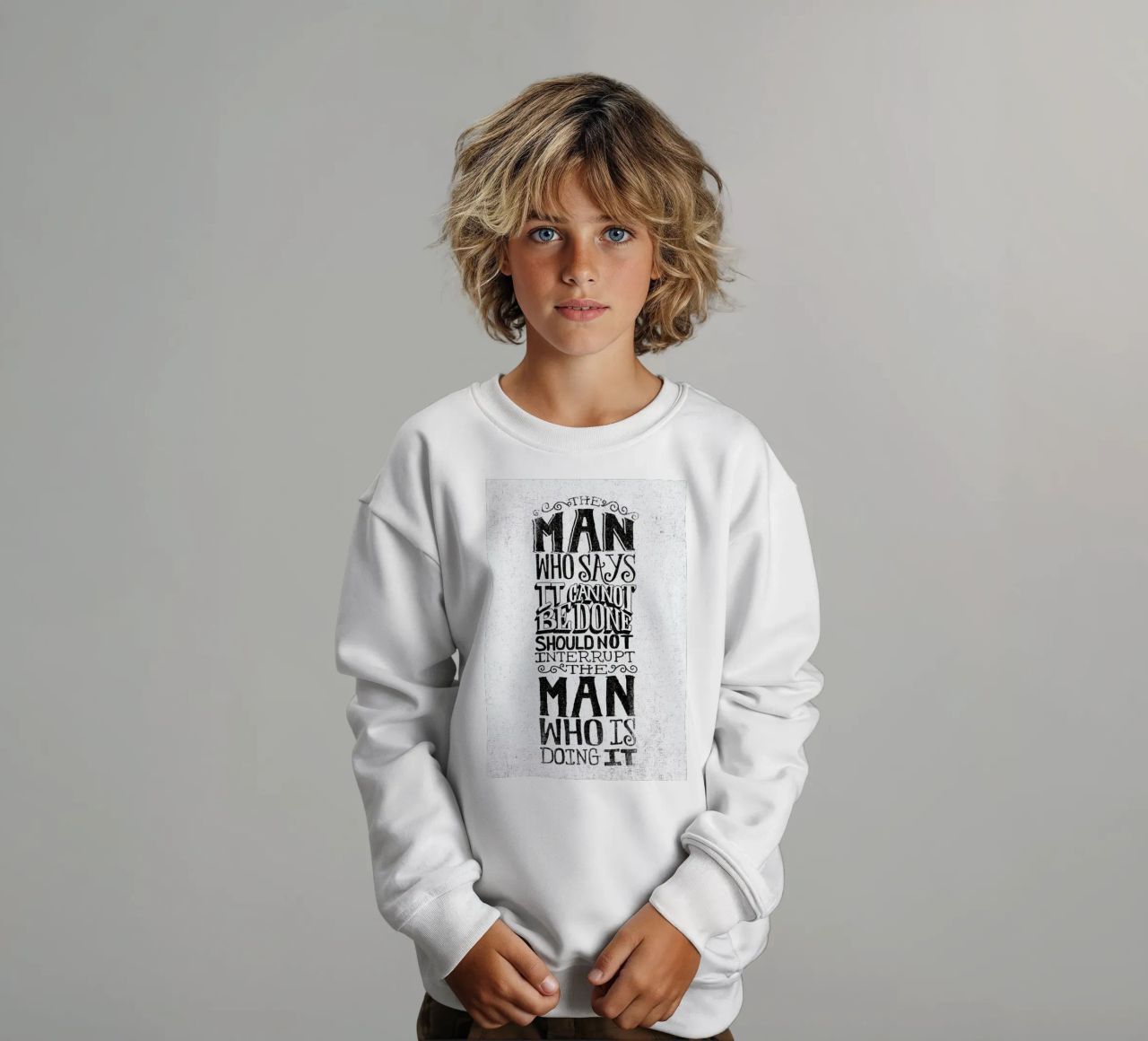 A man who says it cannot be done felpa bambino da Matthew Taylor Wilson