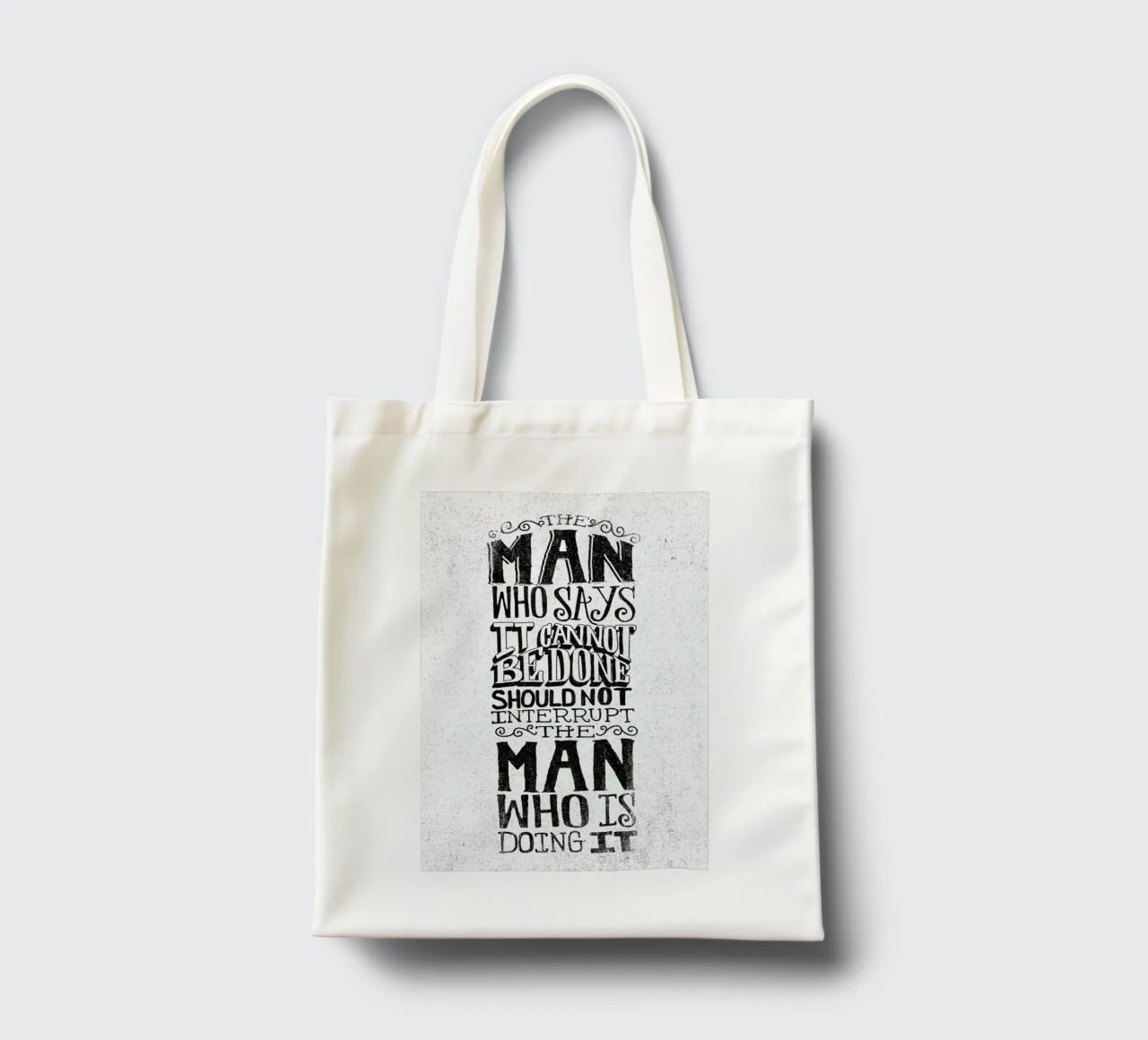 A man who says it cannot be done borsa in juta da Matthew Taylor Wilson