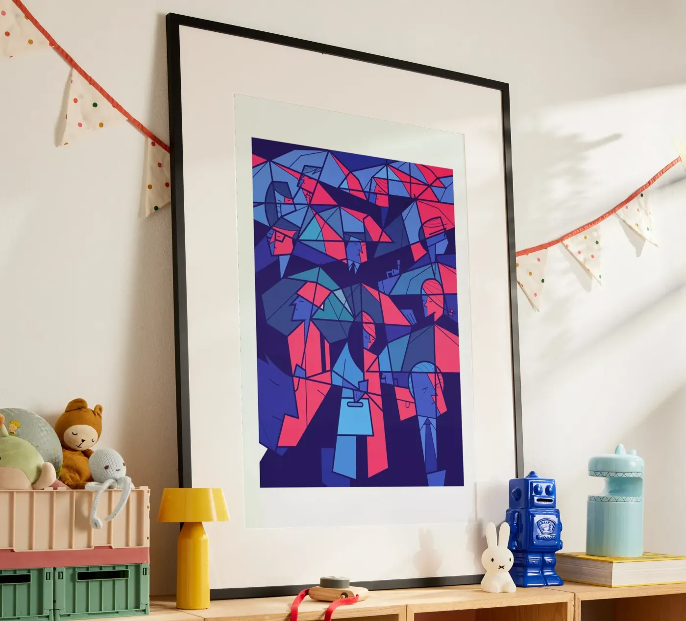 Tokyo Frames Rain Poster von Ale Giorgini