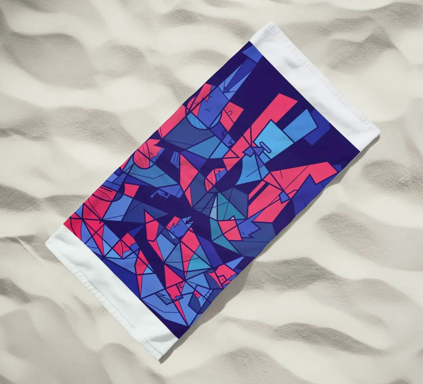 Tokyo Frames Rain beach towel by Ale Giorgini