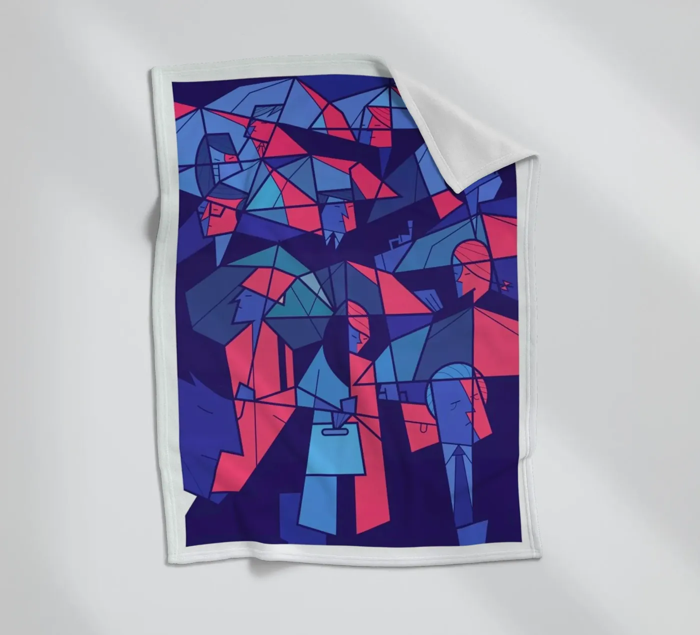 Tokyo Frames Rain fleece blanket by Ale Giorgini
