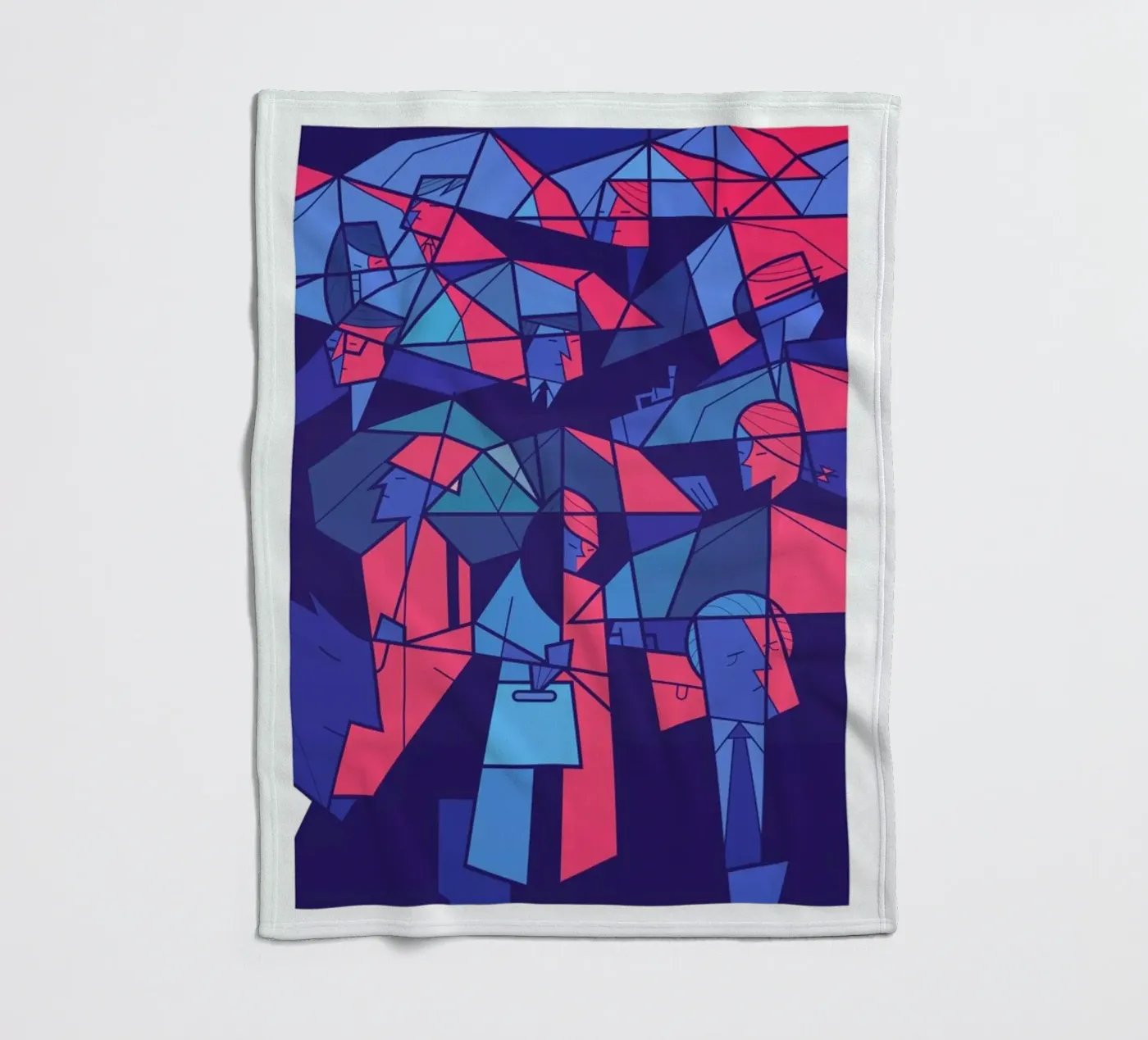 Tokyo Frames Rain fleece blanket by Ale Giorgini