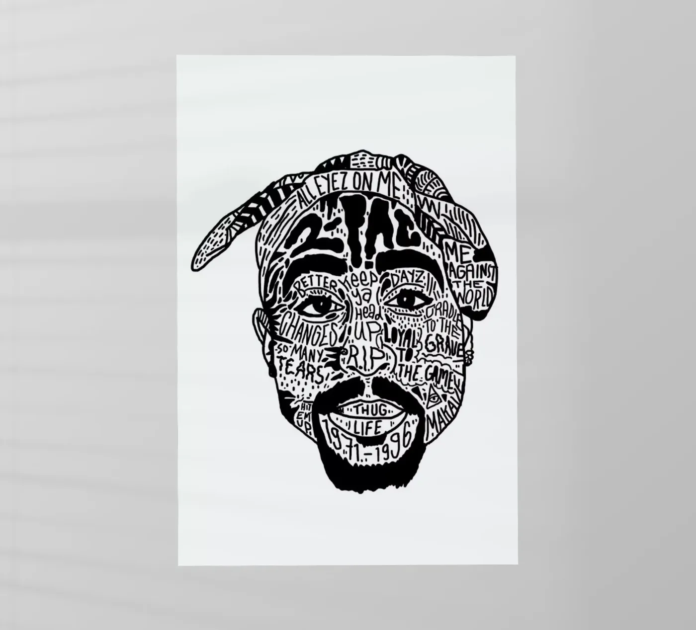 Tupac pellicola backlit da Nick Cocozza