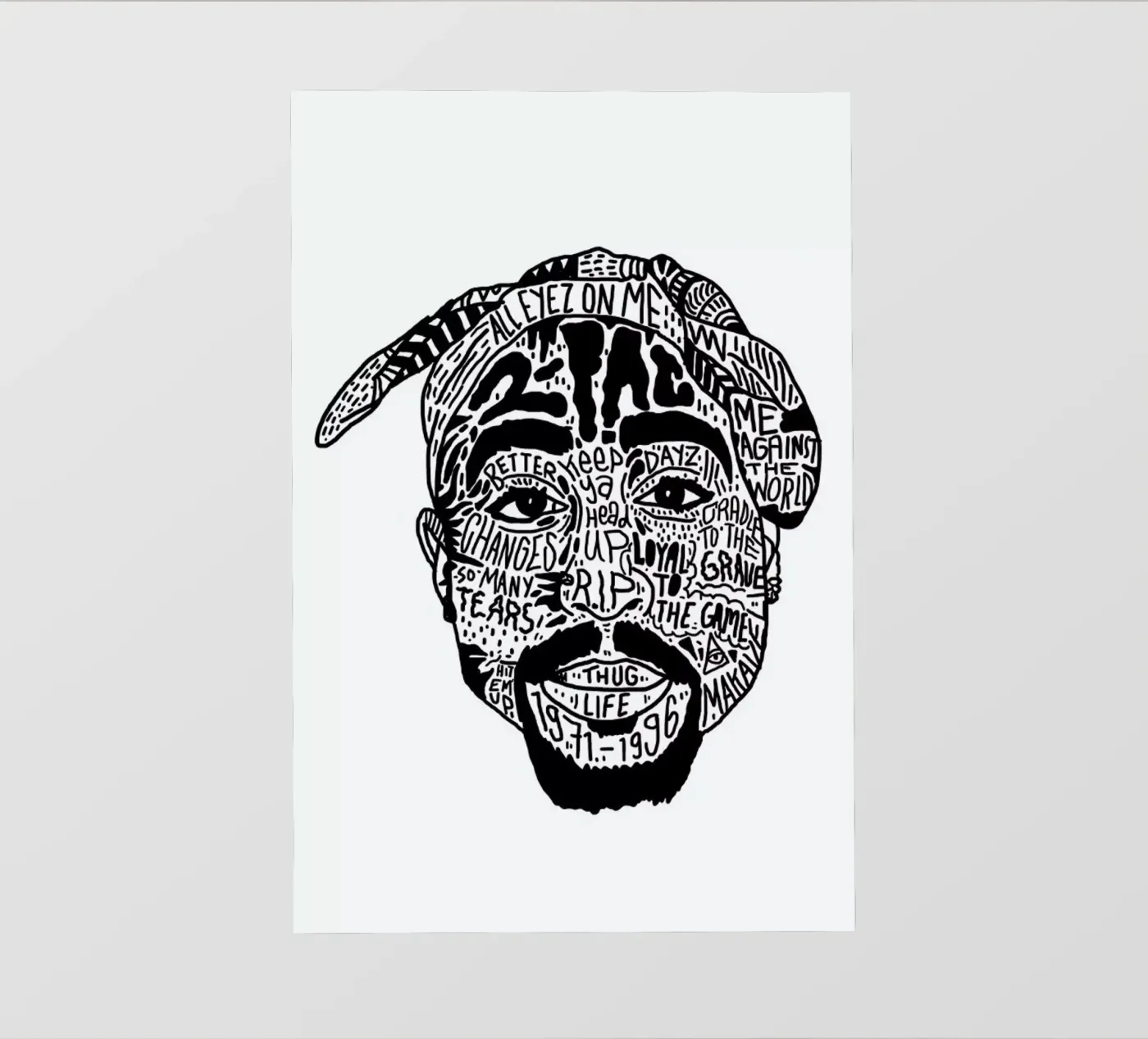Tupac pellicola backlit da Nick Cocozza