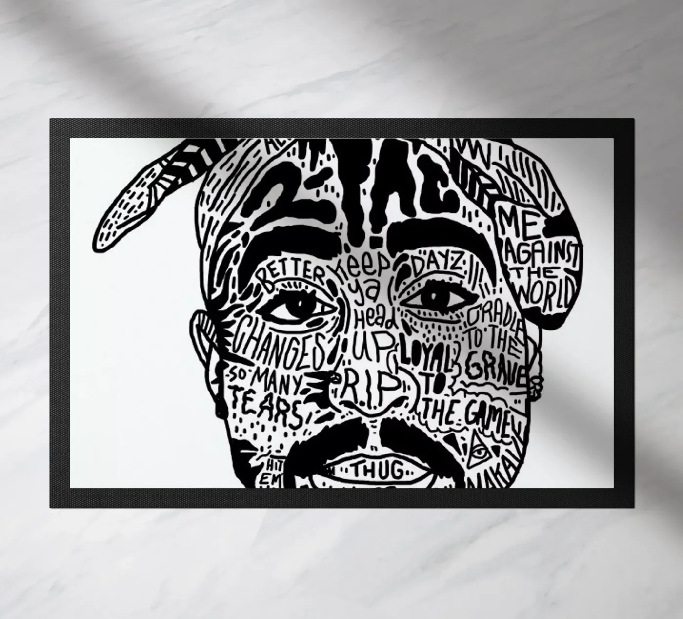 Tupac doormat by Nick Cocozza