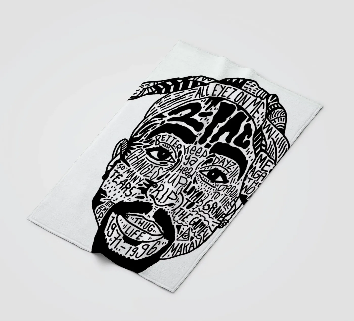 Tupac Fleecedecke von Nick Cocozza