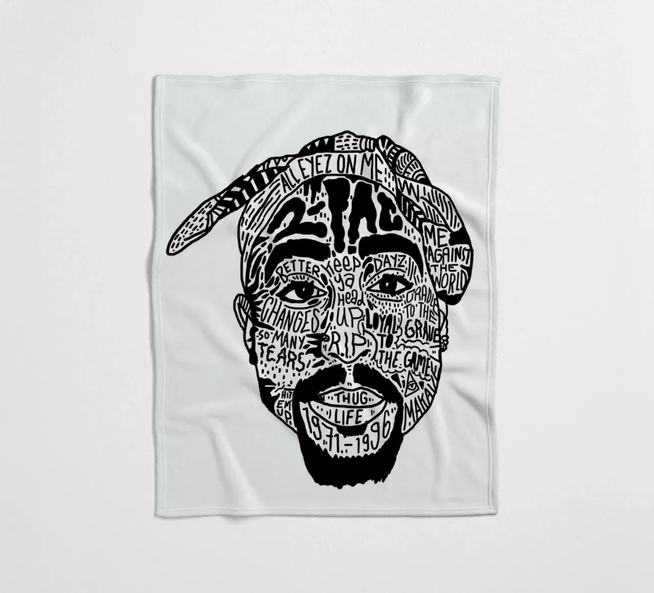 Tupac fleecedeken van Nick Cocozza