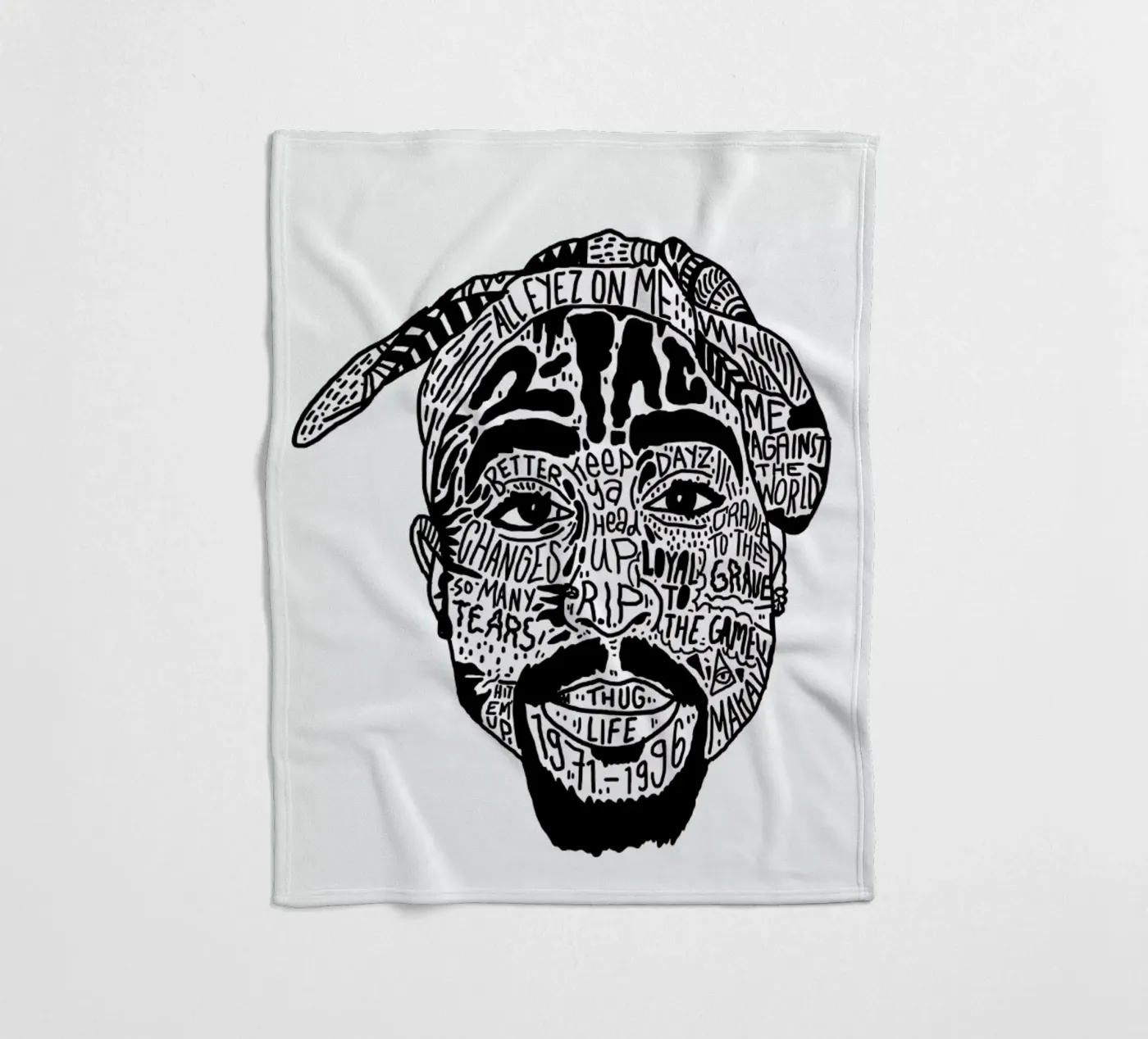 Tupac fleecedeken van Nick Cocozza