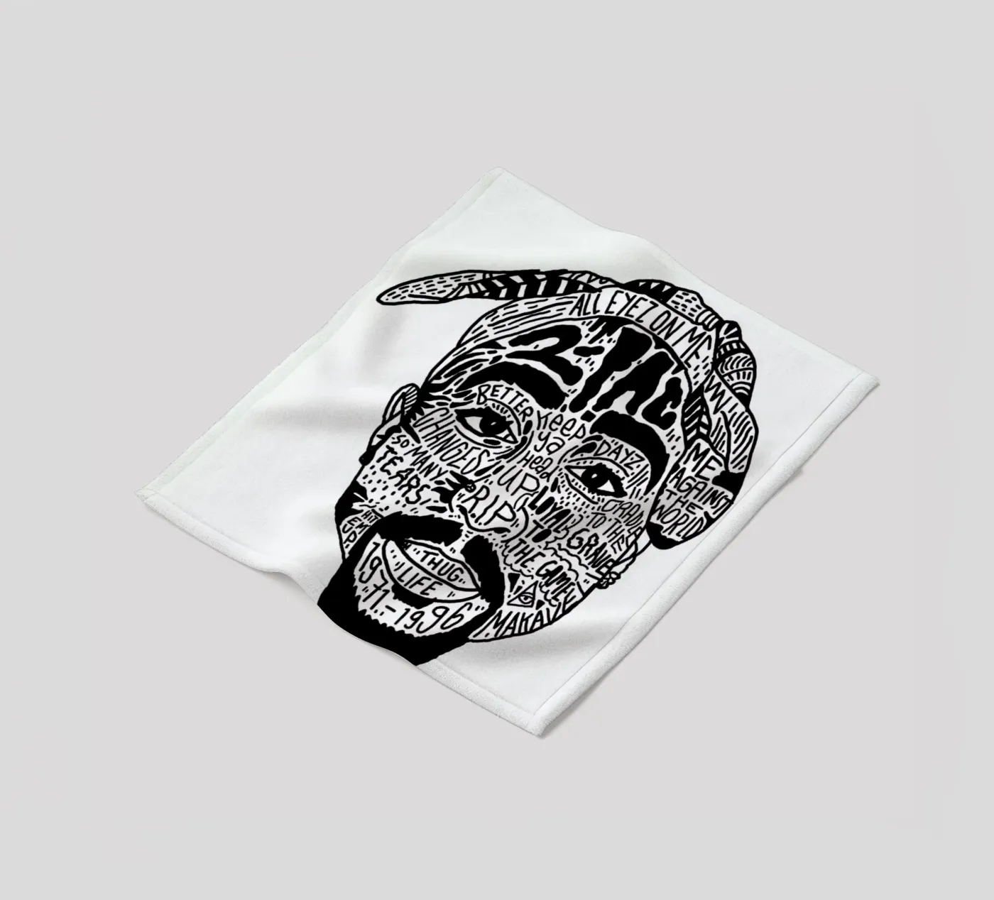 Tupac fleecedeken van Nick Cocozza