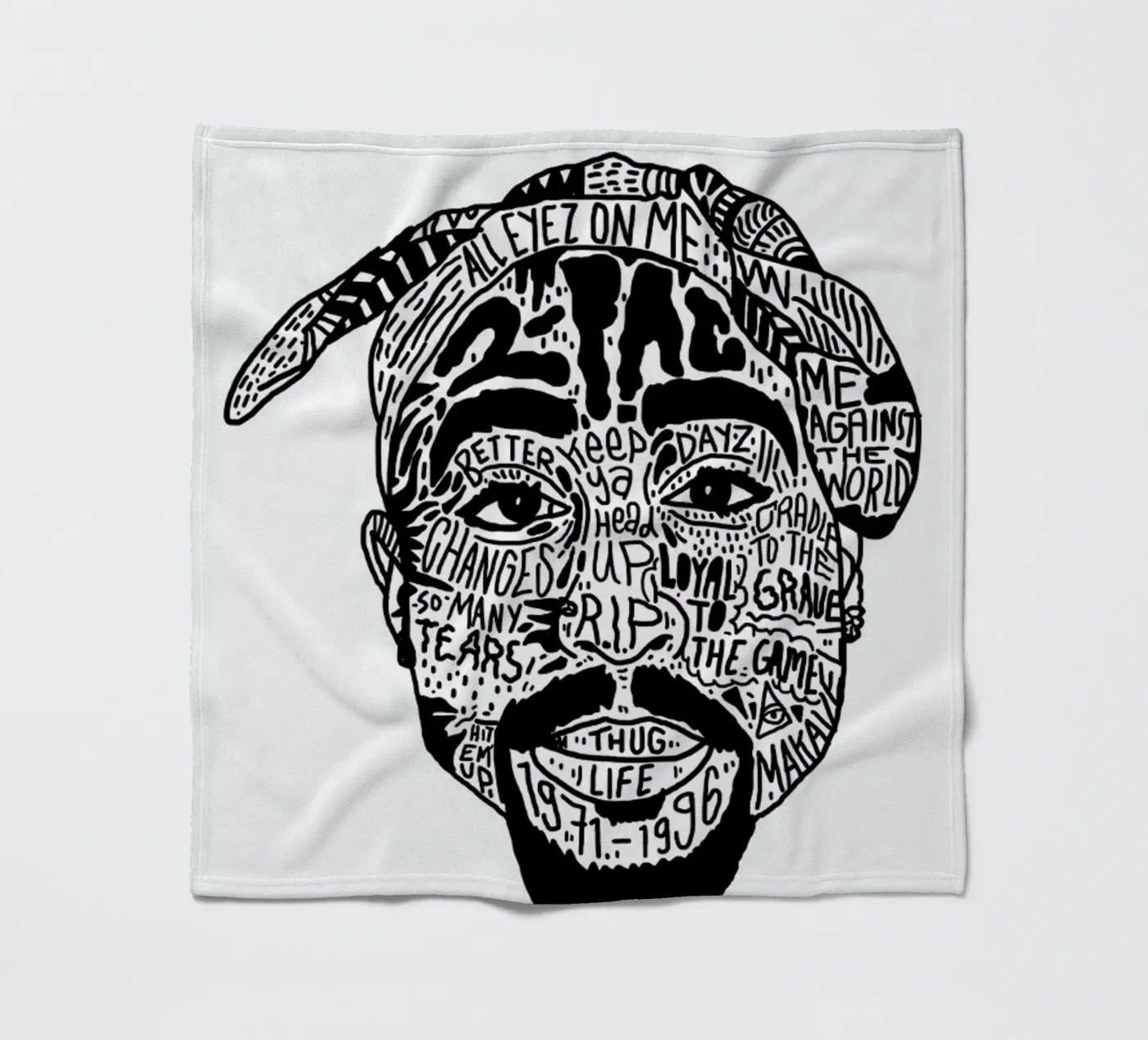 Tupac fleecedeken van Nick Cocozza