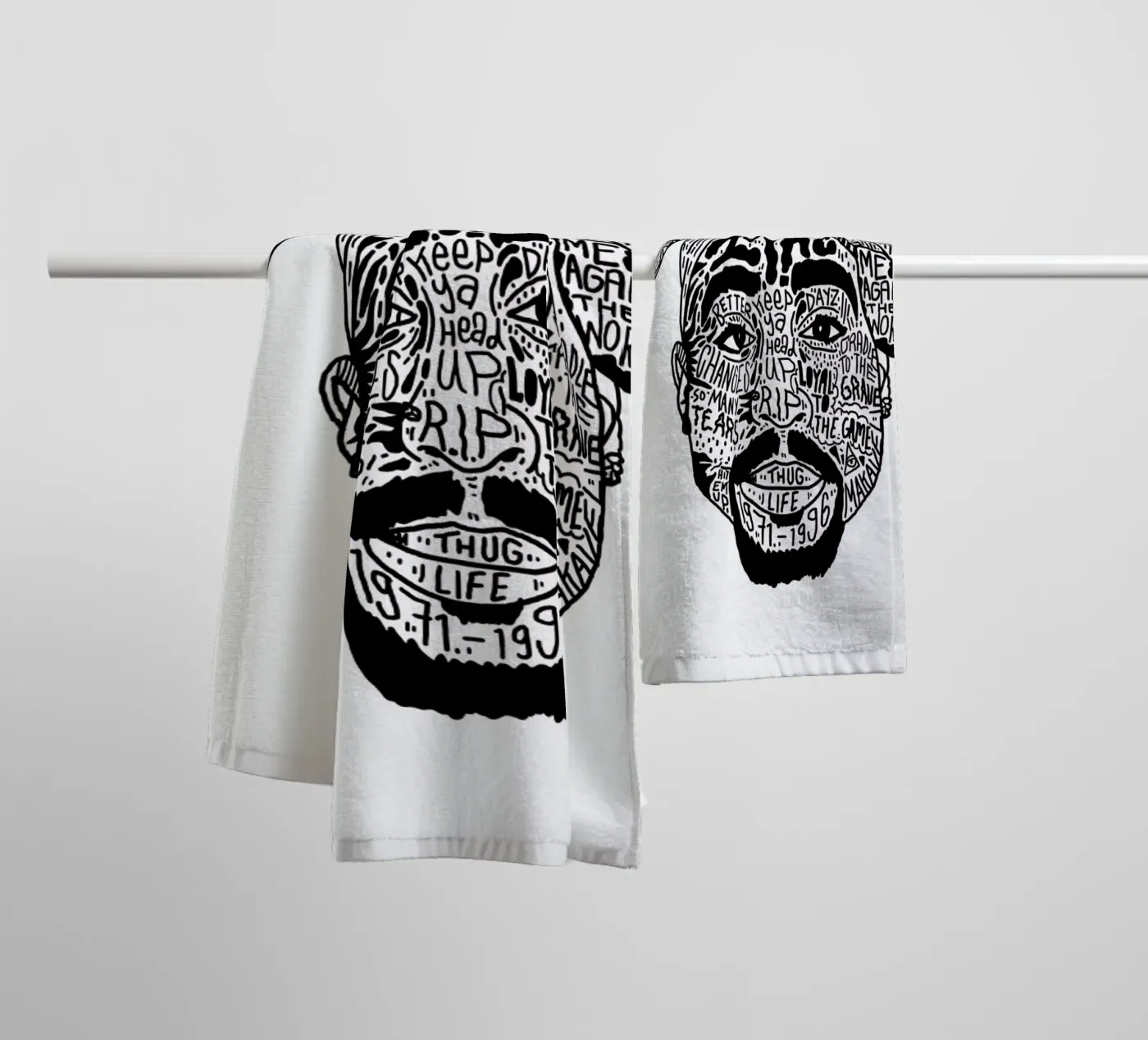 Tupac towel by Nick Cocozza