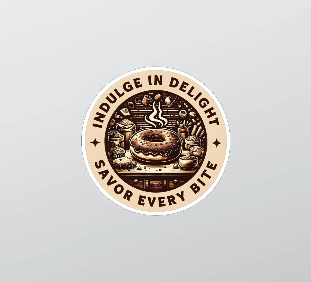 Vintage Donut Logo sticker by RETRO VINTAGE EDITION