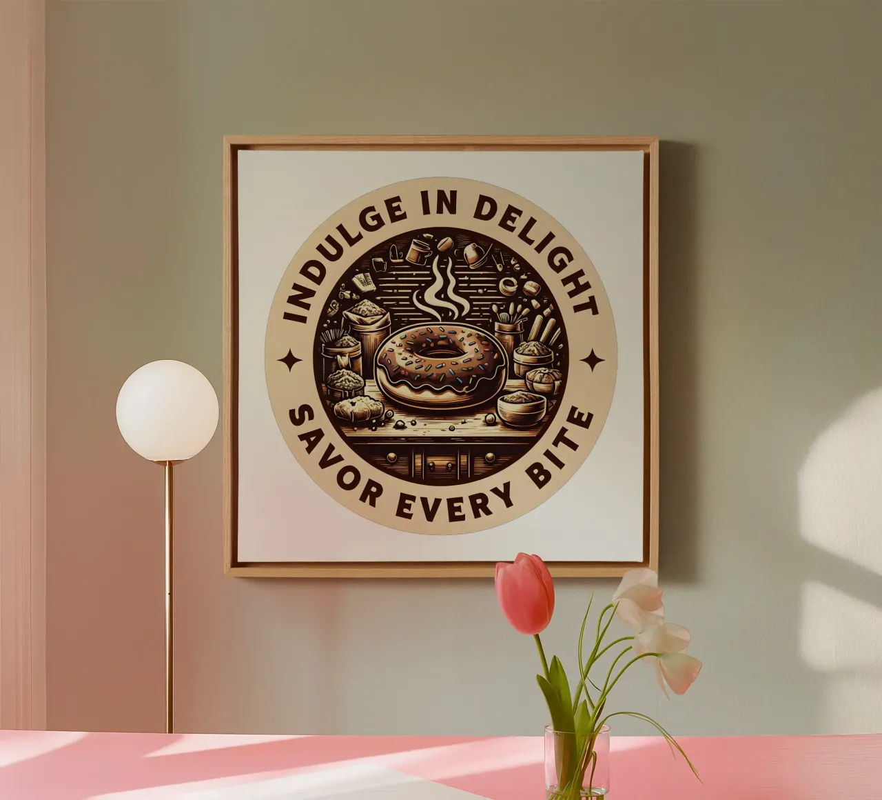 Logo van oude donut canvas met Baklijst van RETRO VINTAGE EDITION