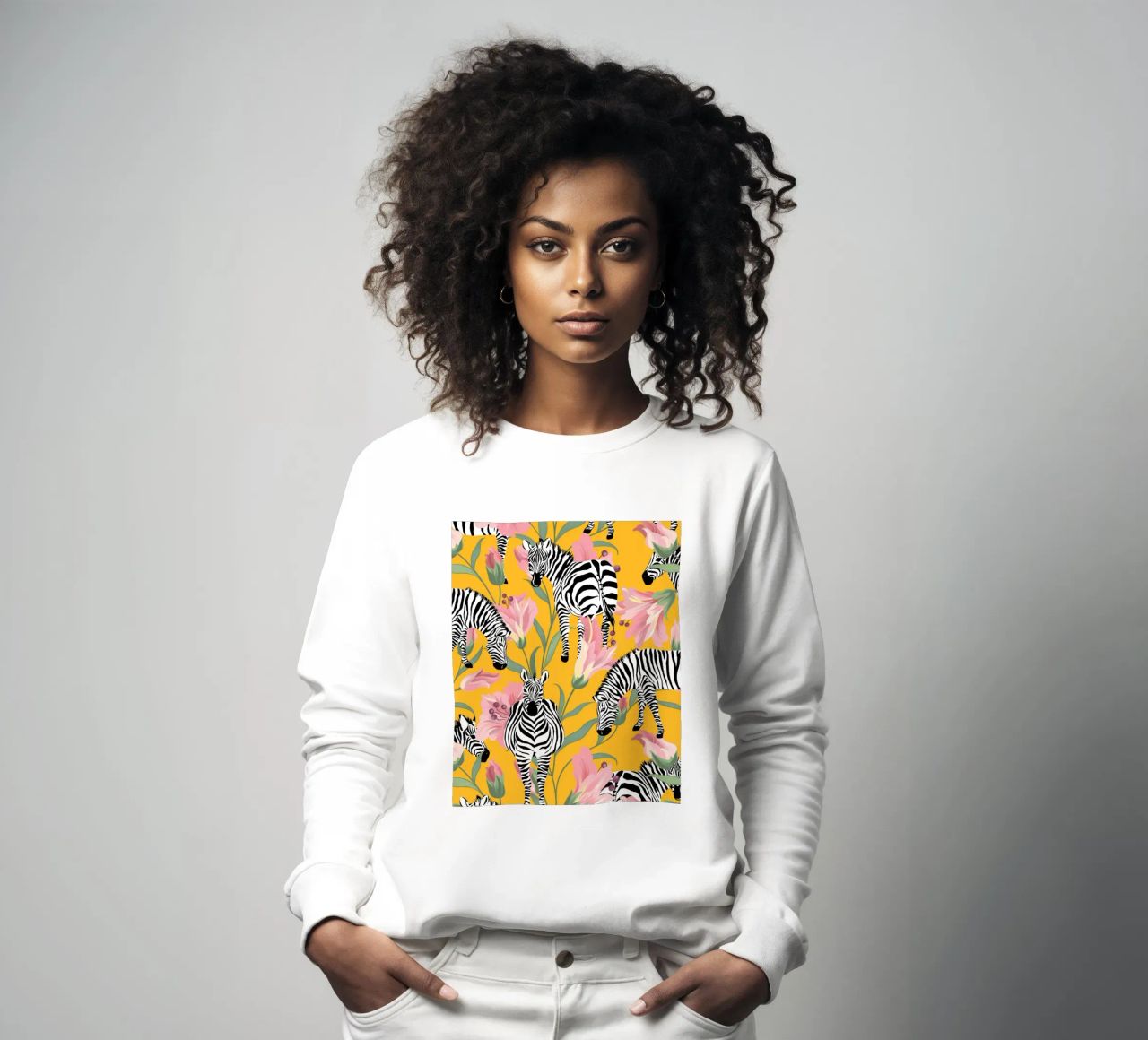 Zèbre Rayé Pour la Vie Jaune Forêt Nature sweat de 83oranges