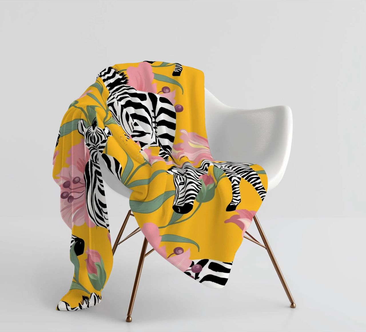 Zebra a strisce per la vita Giallo Foresta Natura coperta in pile da 83oranges