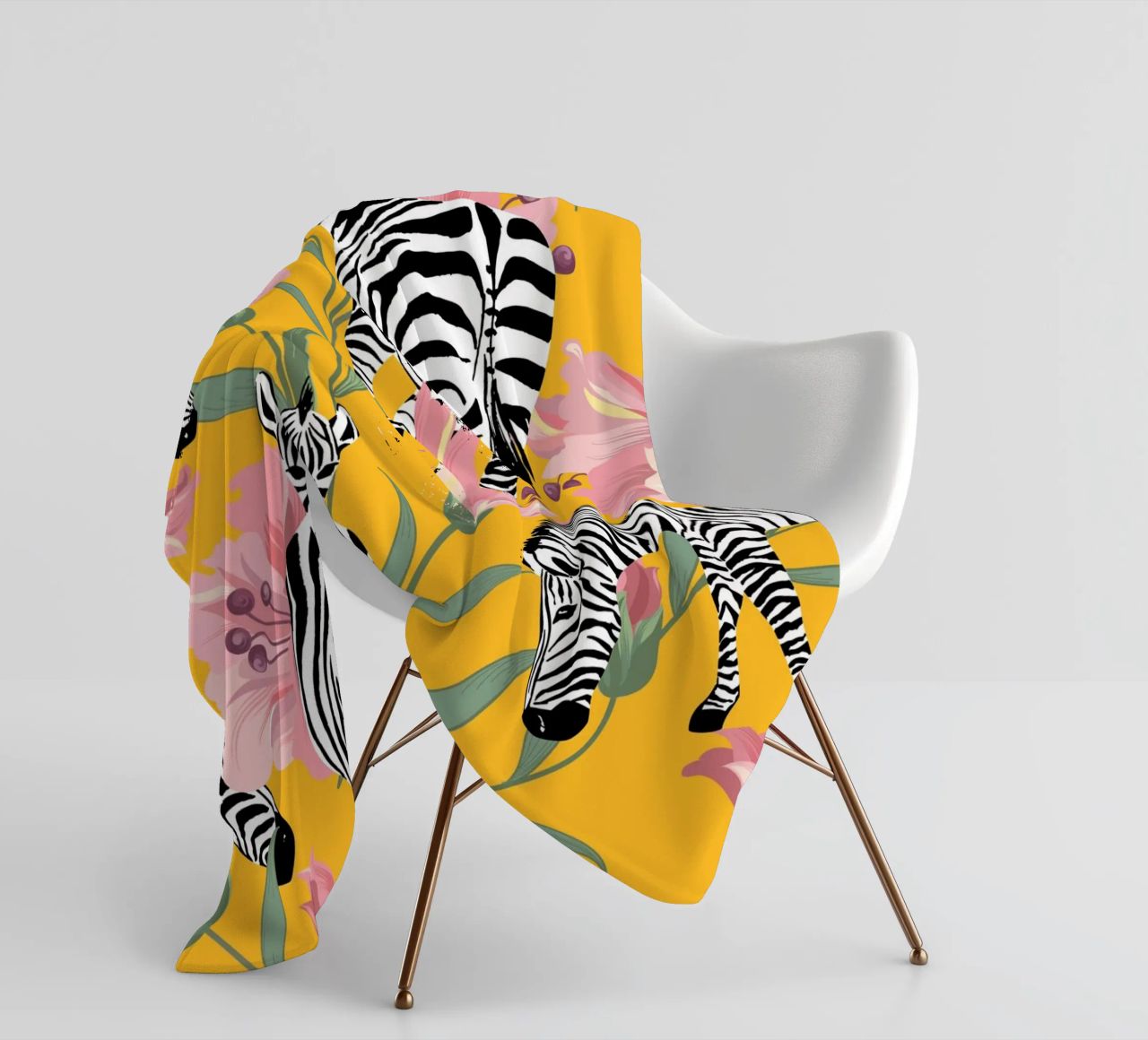 Zebra a strisce per la vita Giallo Foresta Natura coperta in pile da 83oranges