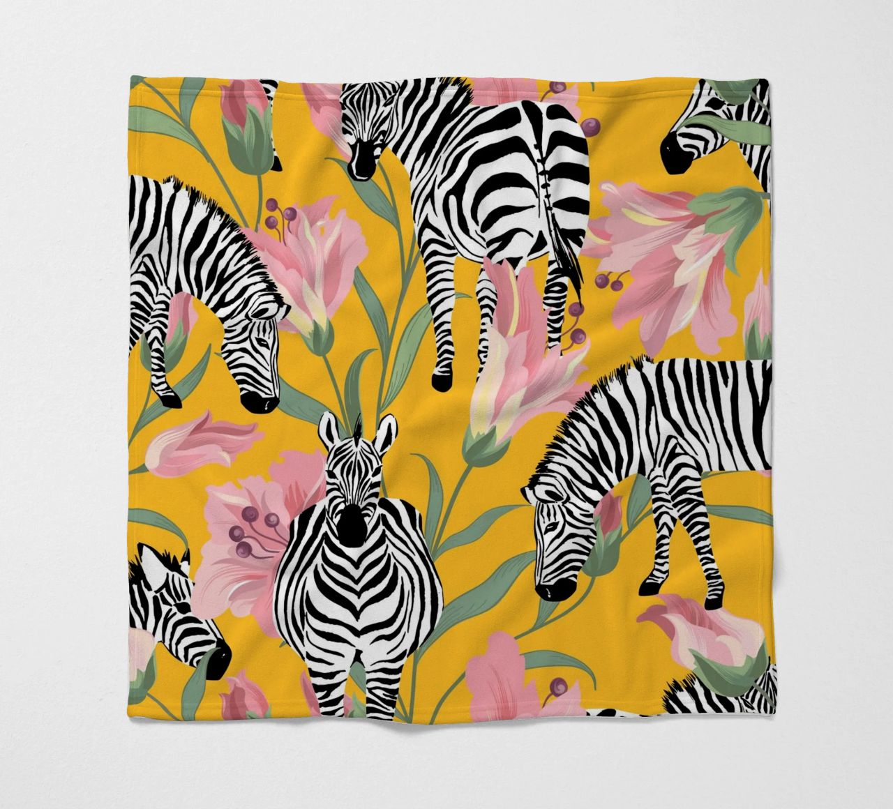 Zebra a strisce per la vita Giallo Foresta Natura coperta in pile da 83oranges
