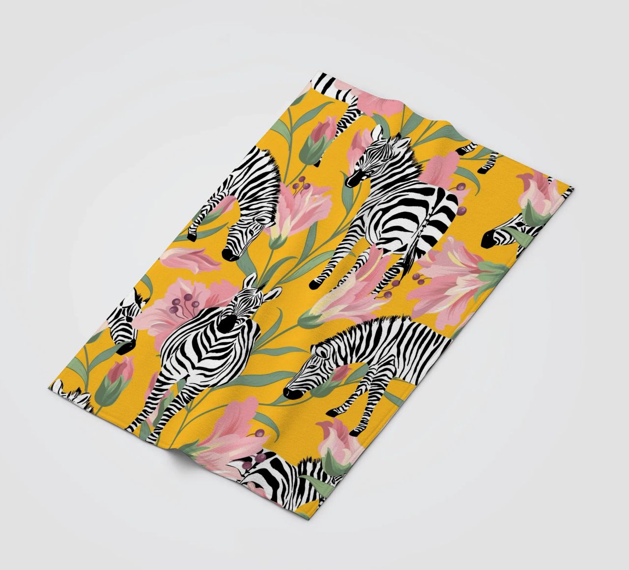 Zebra a strisce per la vita Giallo Foresta Natura coperta in pile da 83oranges