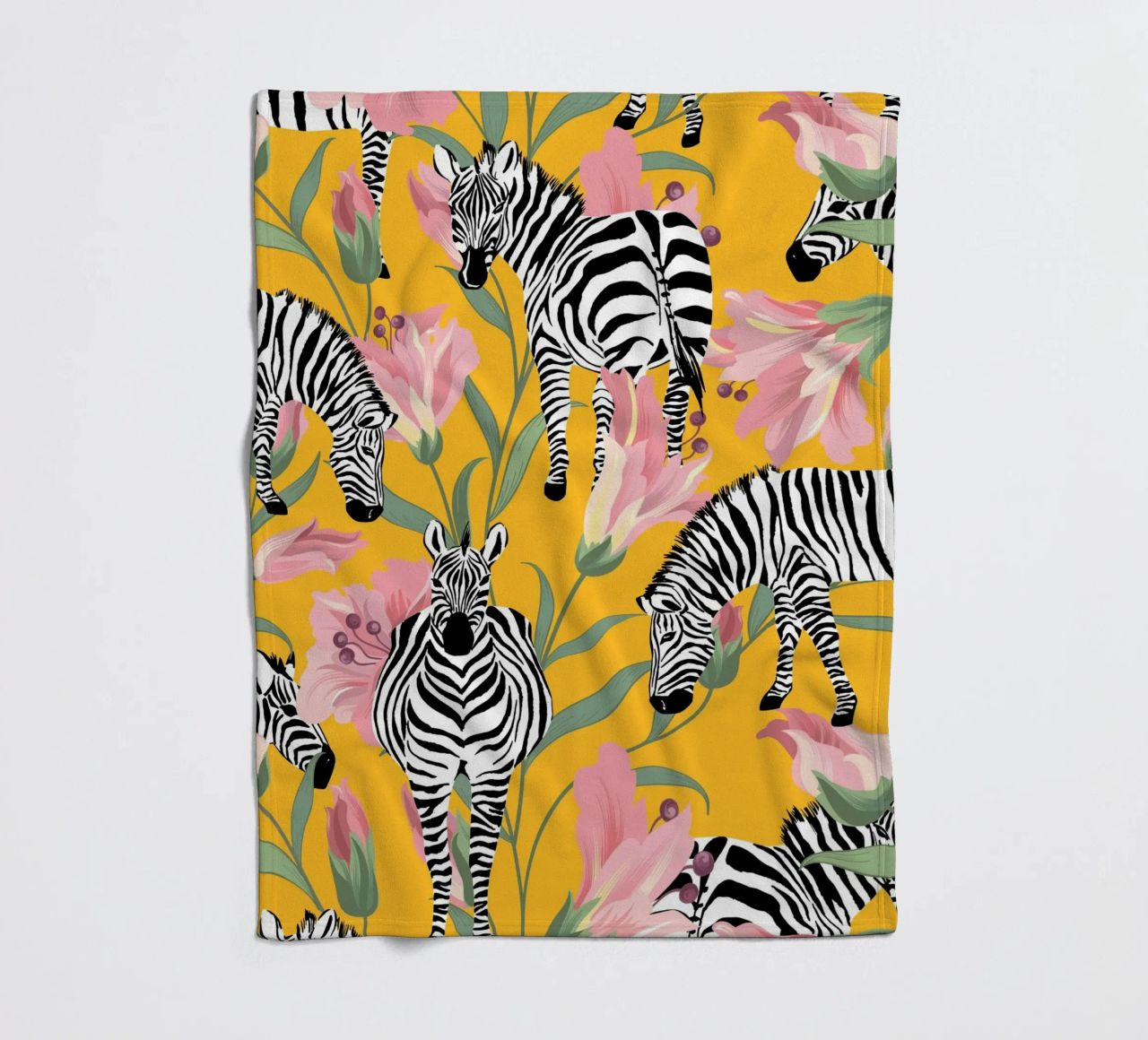 Zebra a strisce per la vita Giallo Foresta Natura coperta in pile da 83oranges