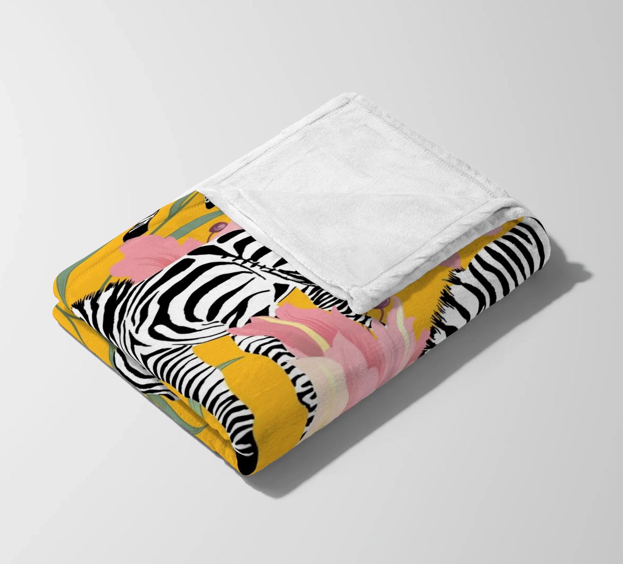 Zebra a strisce per la vita Giallo Foresta Natura coperta in pile da 83oranges