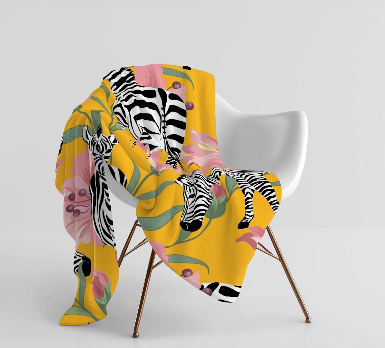 Zebra a strisce per la vita Giallo Foresta Natura coperta in pile da 83oranges