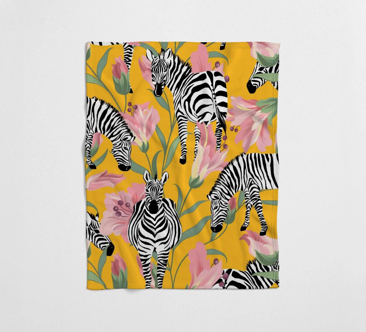 Zebra a strisce per la vita Giallo Foresta Natura coperta in pile da 83oranges