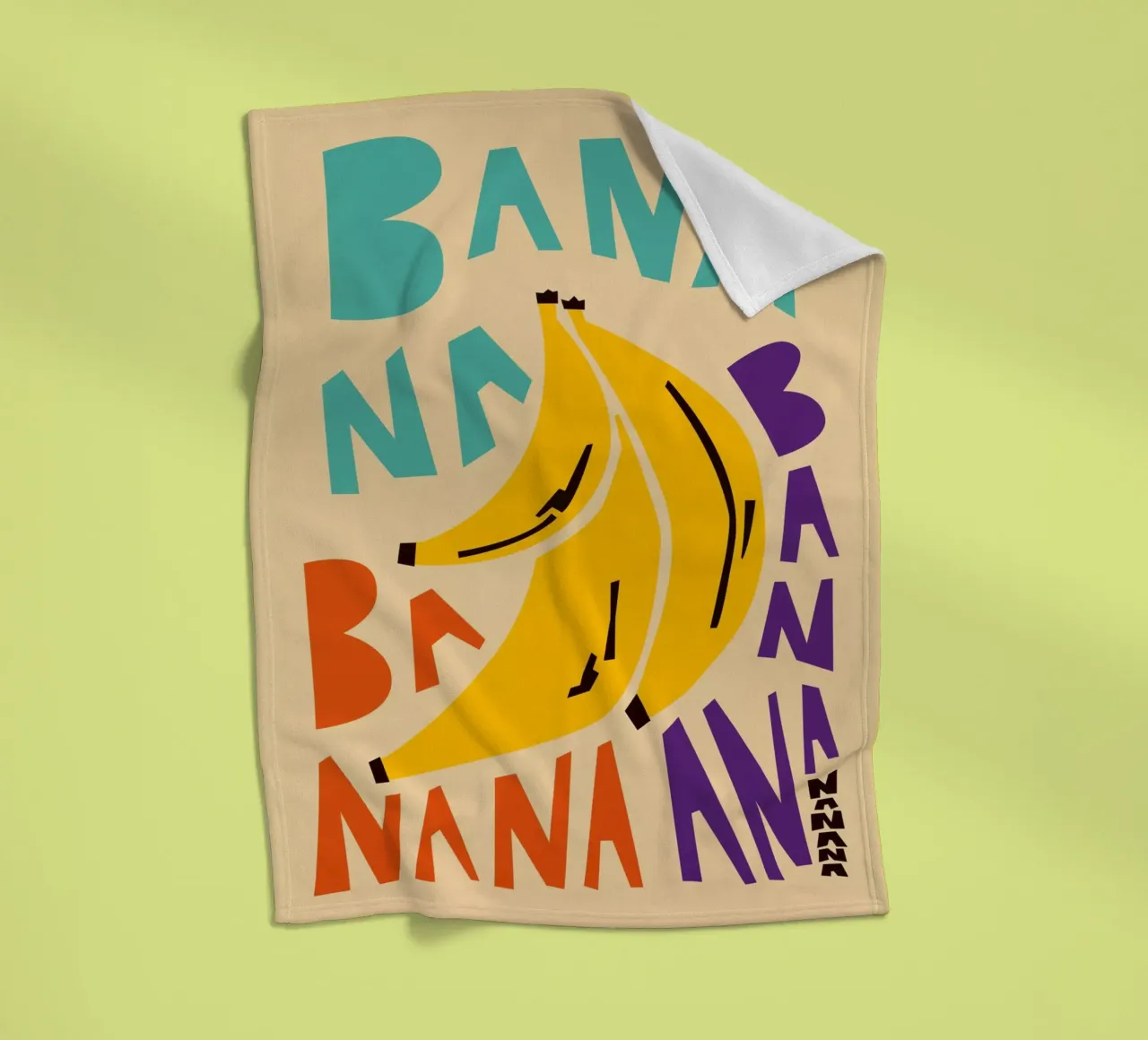 Bana Banana fleece blanket by Fox & Velvet