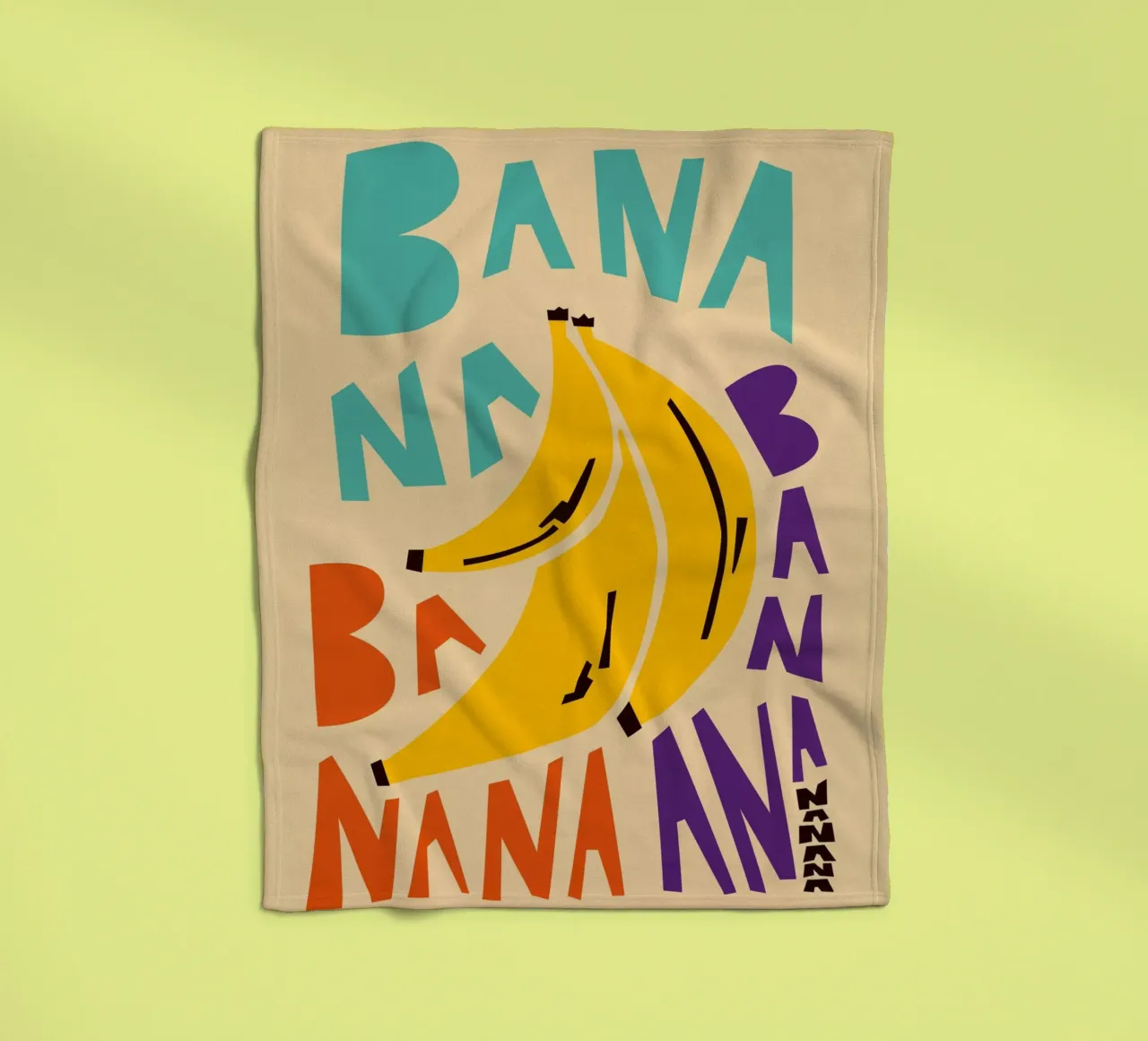 Bana Banana fleece blanket by Fox & Velvet
