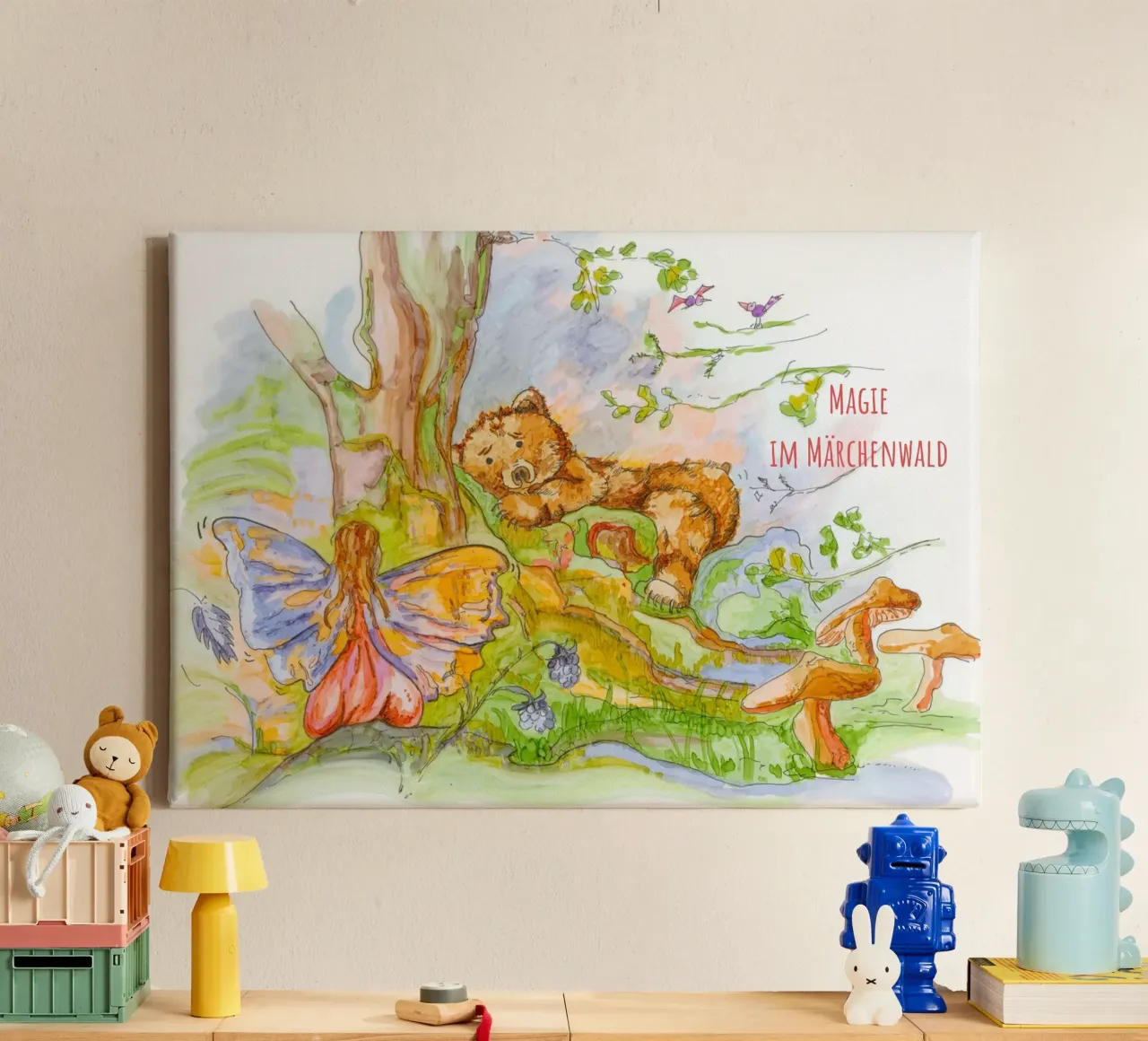 Magie in het sprookjesbos canvas met Baklijst van MutMalerin