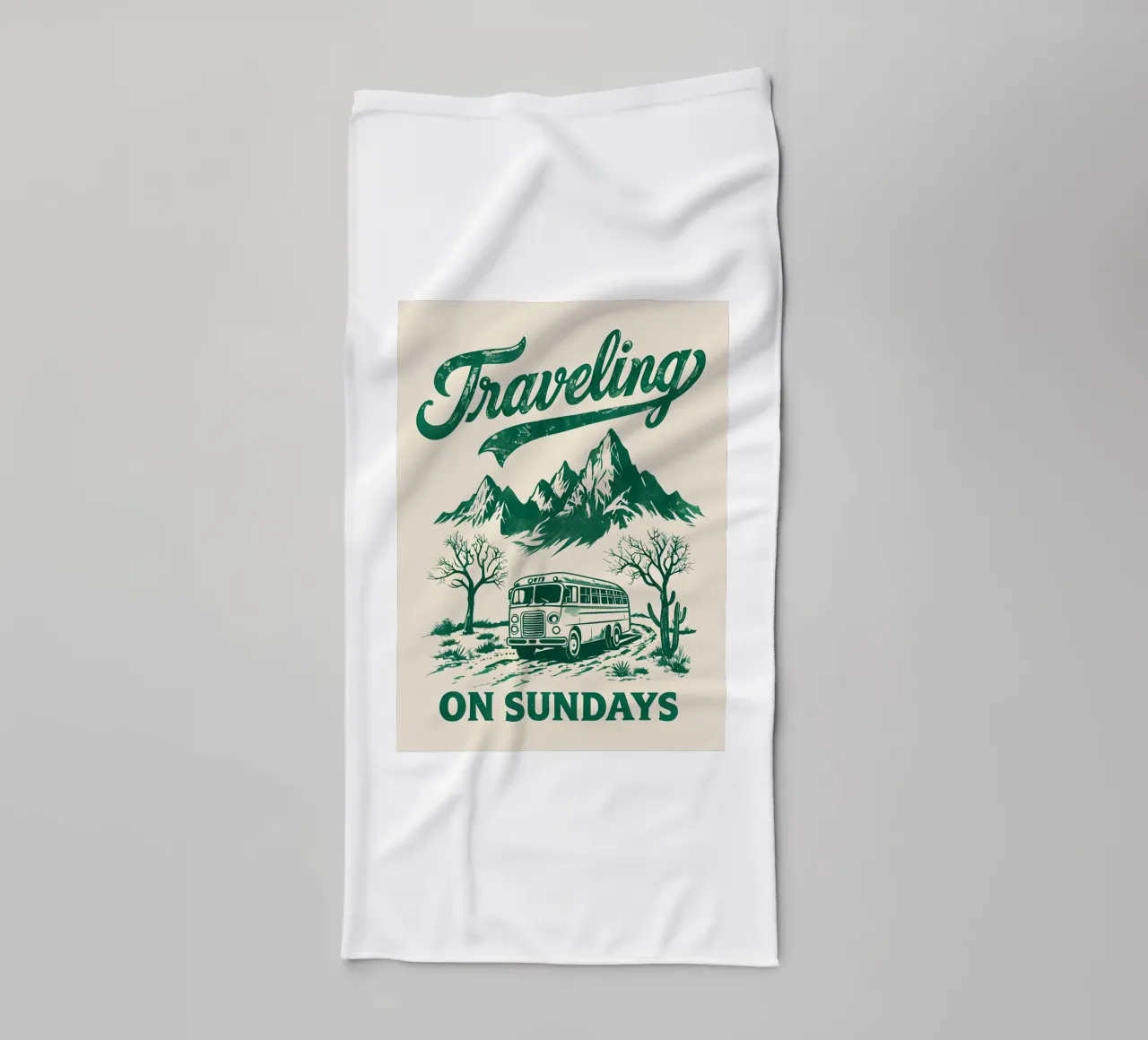 Traveling On Sunday Retro towel by RETRO VINTAGE EDITION