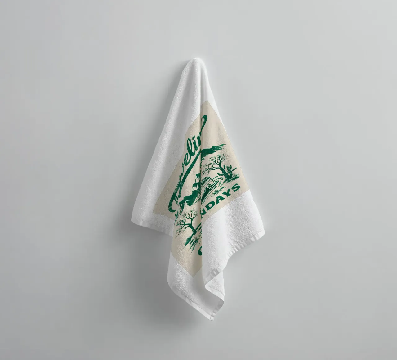 Traveling On Sunday Retro towel by RETRO VINTAGE EDITION