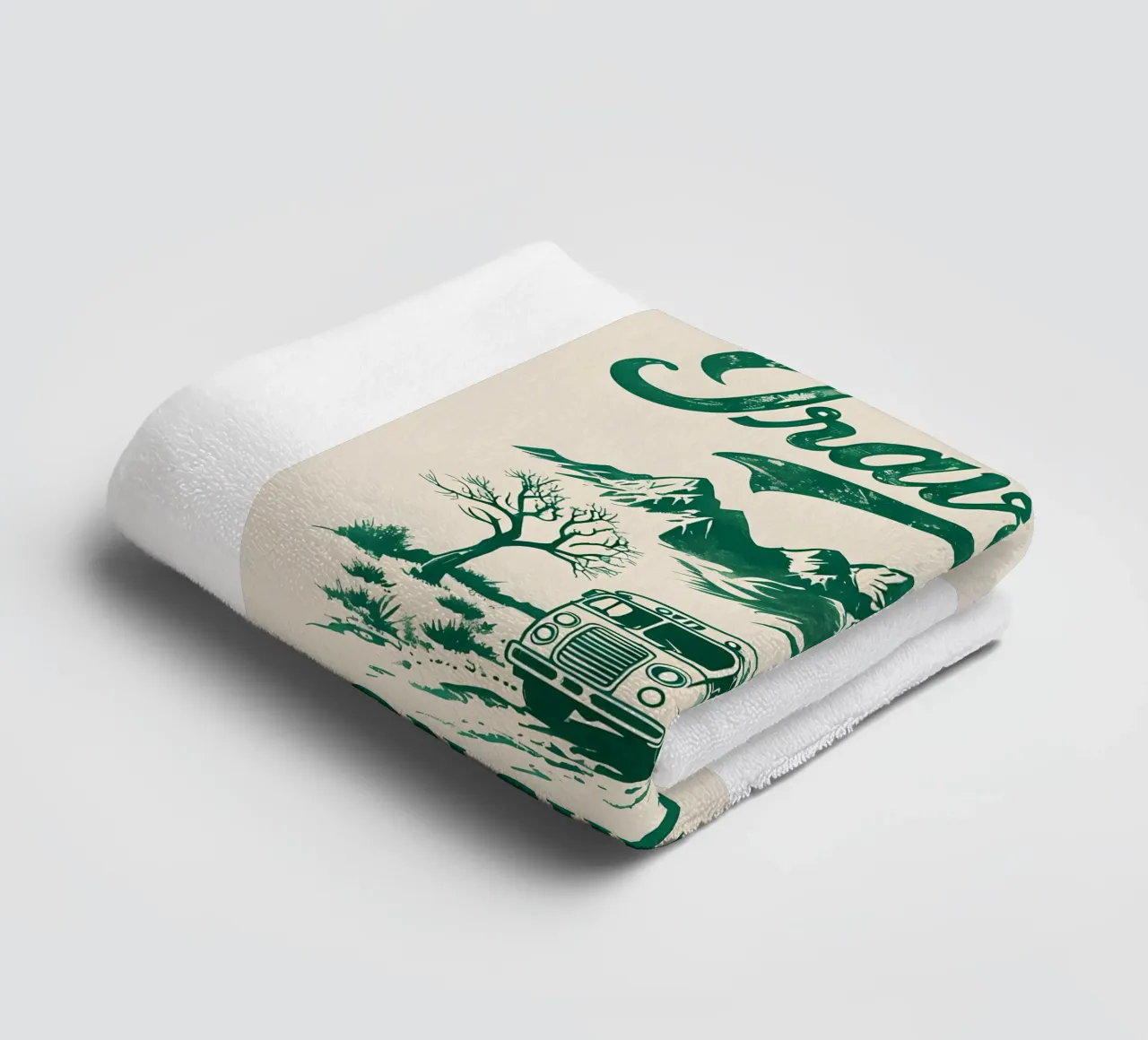 Traveling On Sunday Retro towel by RETRO VINTAGE EDITION