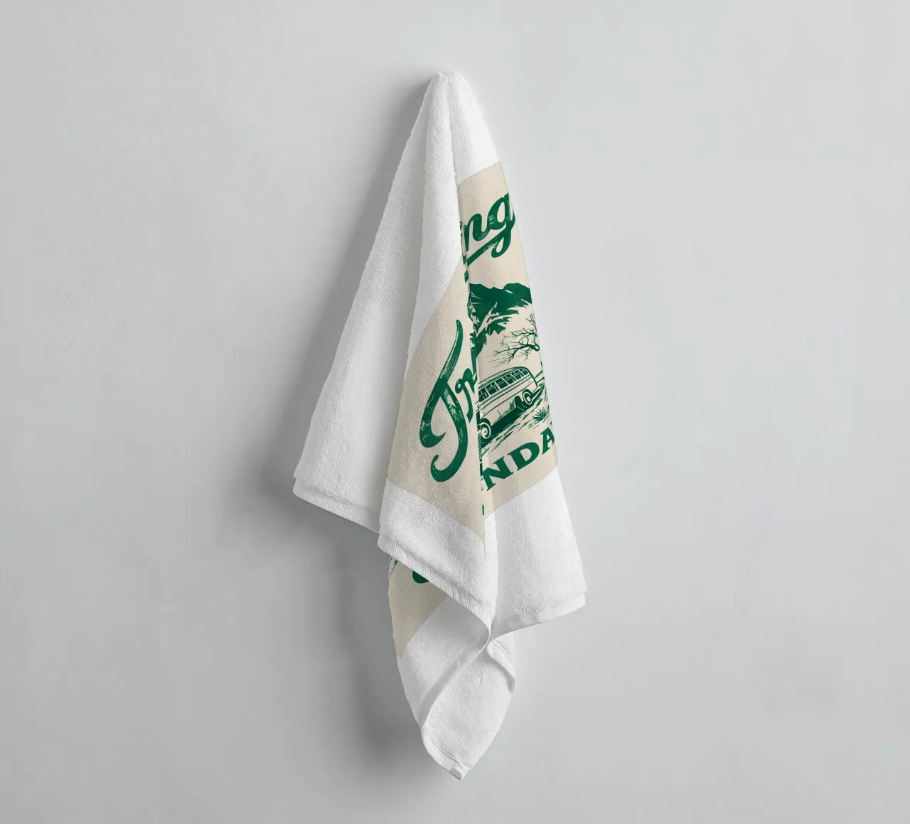 Traveling On Sunday Retro towel by RETRO VINTAGE EDITION