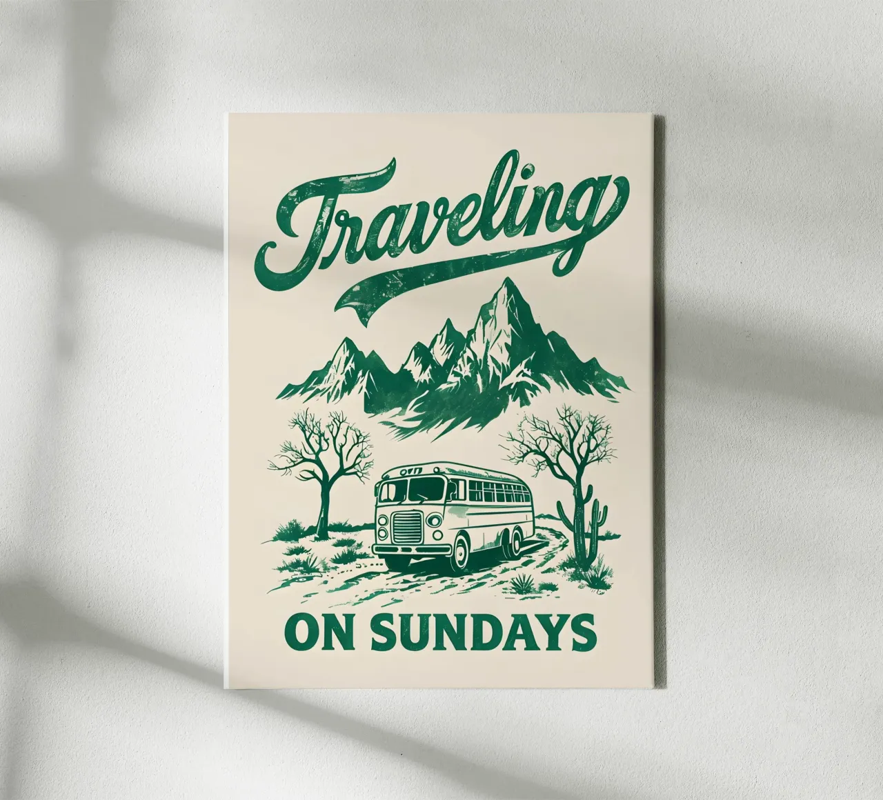 Traveling On Sunday Retro canvas with Floater frame by RETRO VINTAGE EDITION