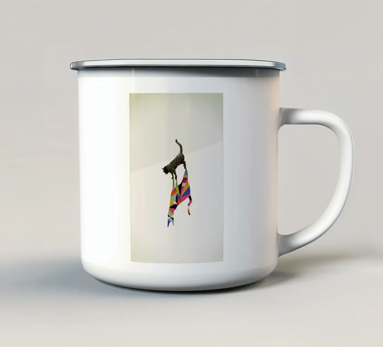 Walking Shadow - Cat tazza in smalto da Jason Ratliff