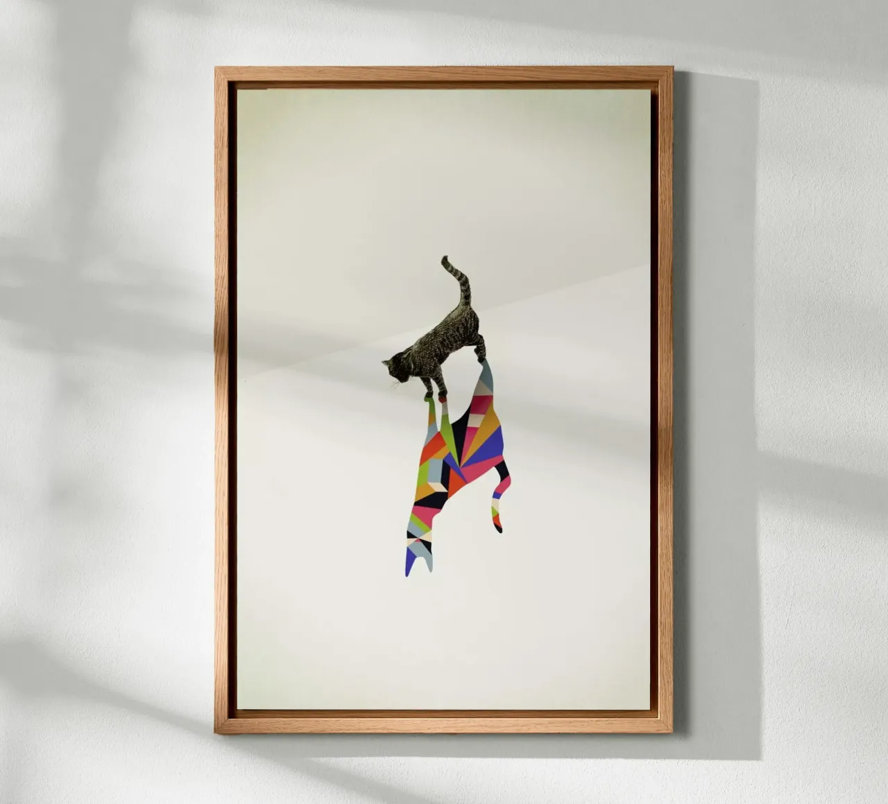 Walking Shadow - Cat canvas with Floater frame by Jason Ratliff