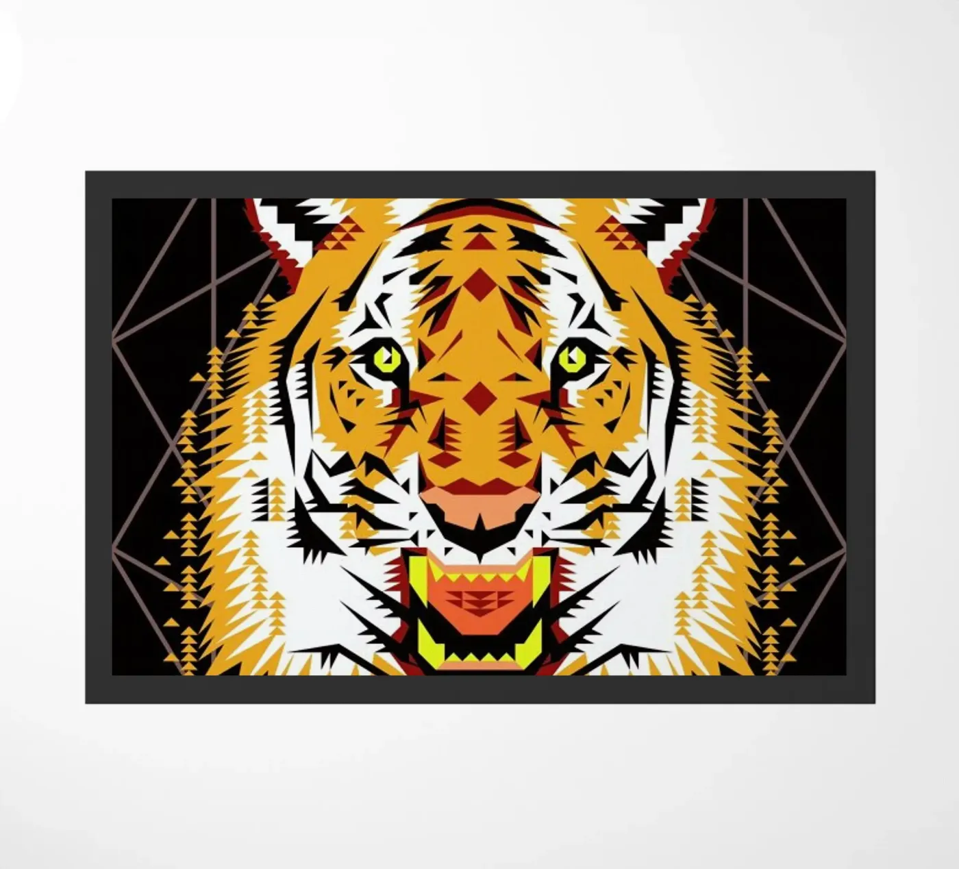 Geometric Tiger doormat by Chobopop